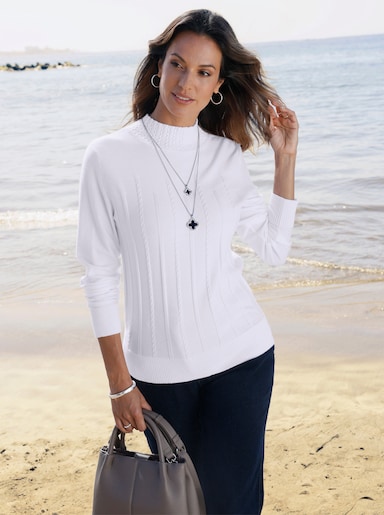 Stehkragenpullover - ecru