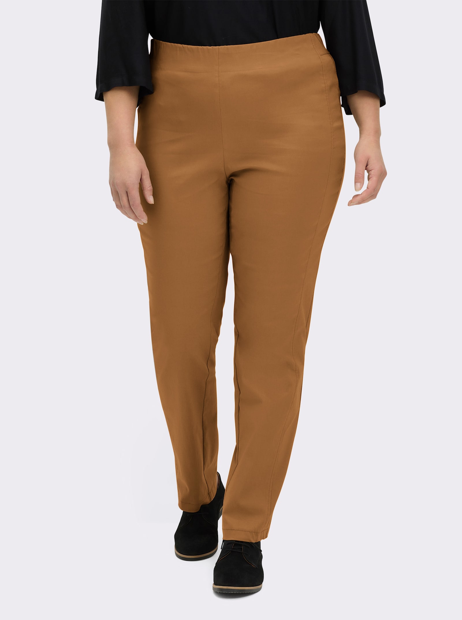 Stehmann Comfort line Hose mit Dehnbund, Viskose-Qualität - cognac