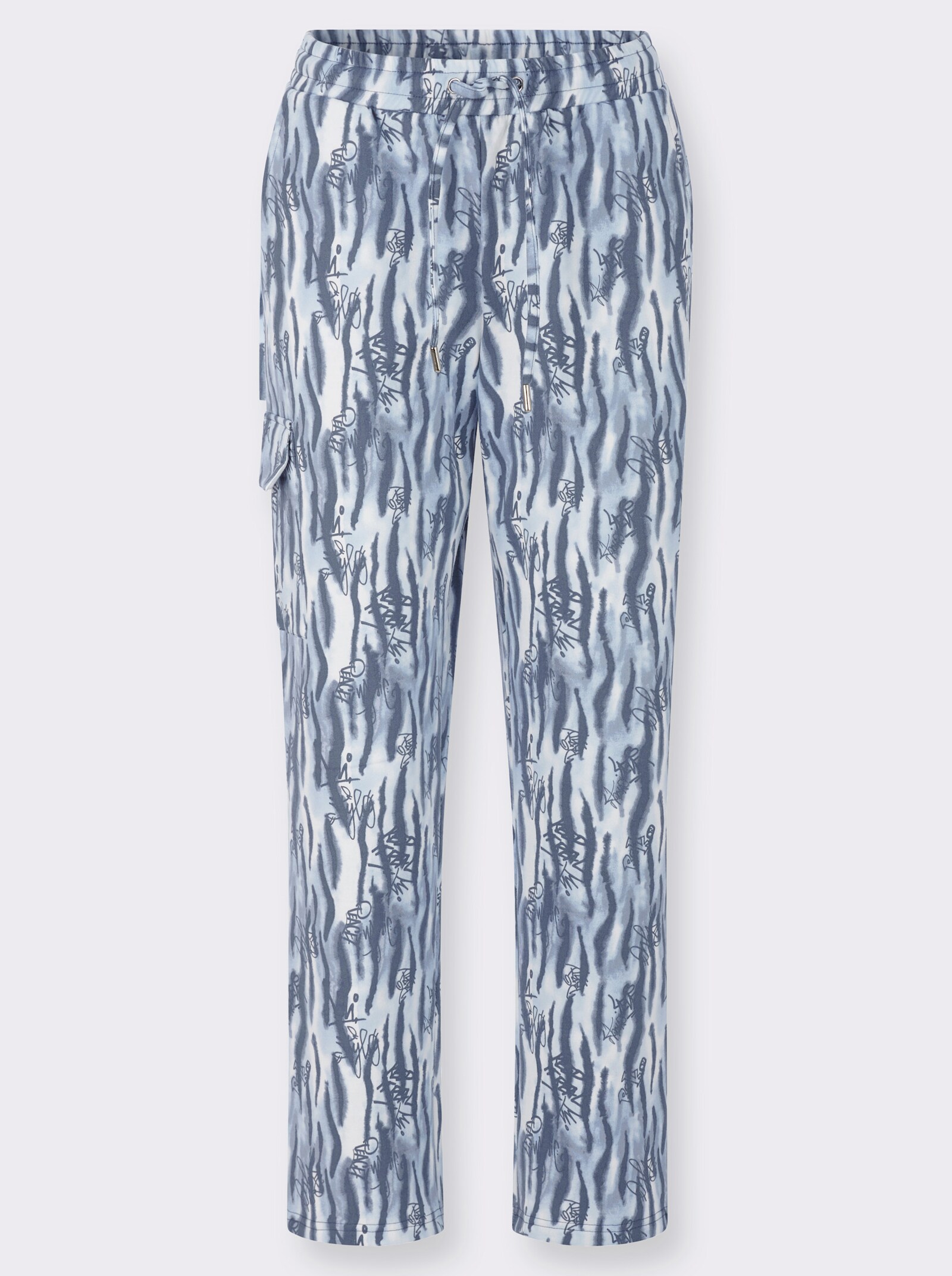 Sweathose im Druck-Dessin - rauchblau-taubenblau-gemustert