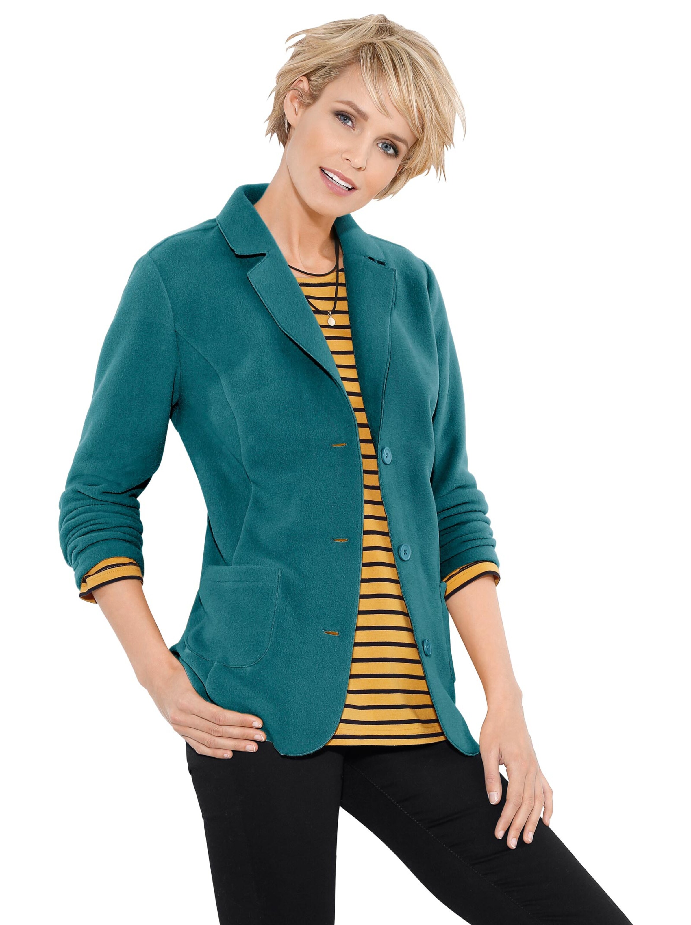 Fleece-Blazer - petrol