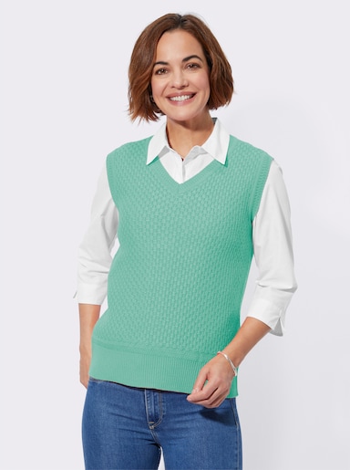 Pullunder in Strickstruktur - türkis