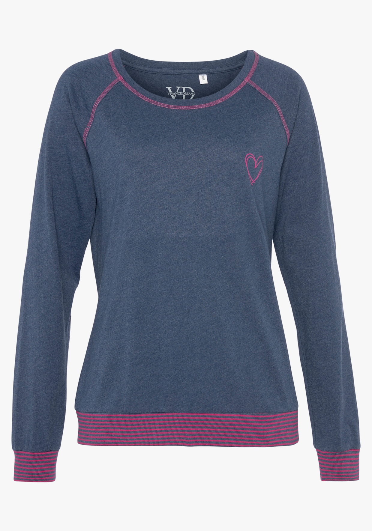 Vivance Dreams Pyjama - bleu jean/rose fluo