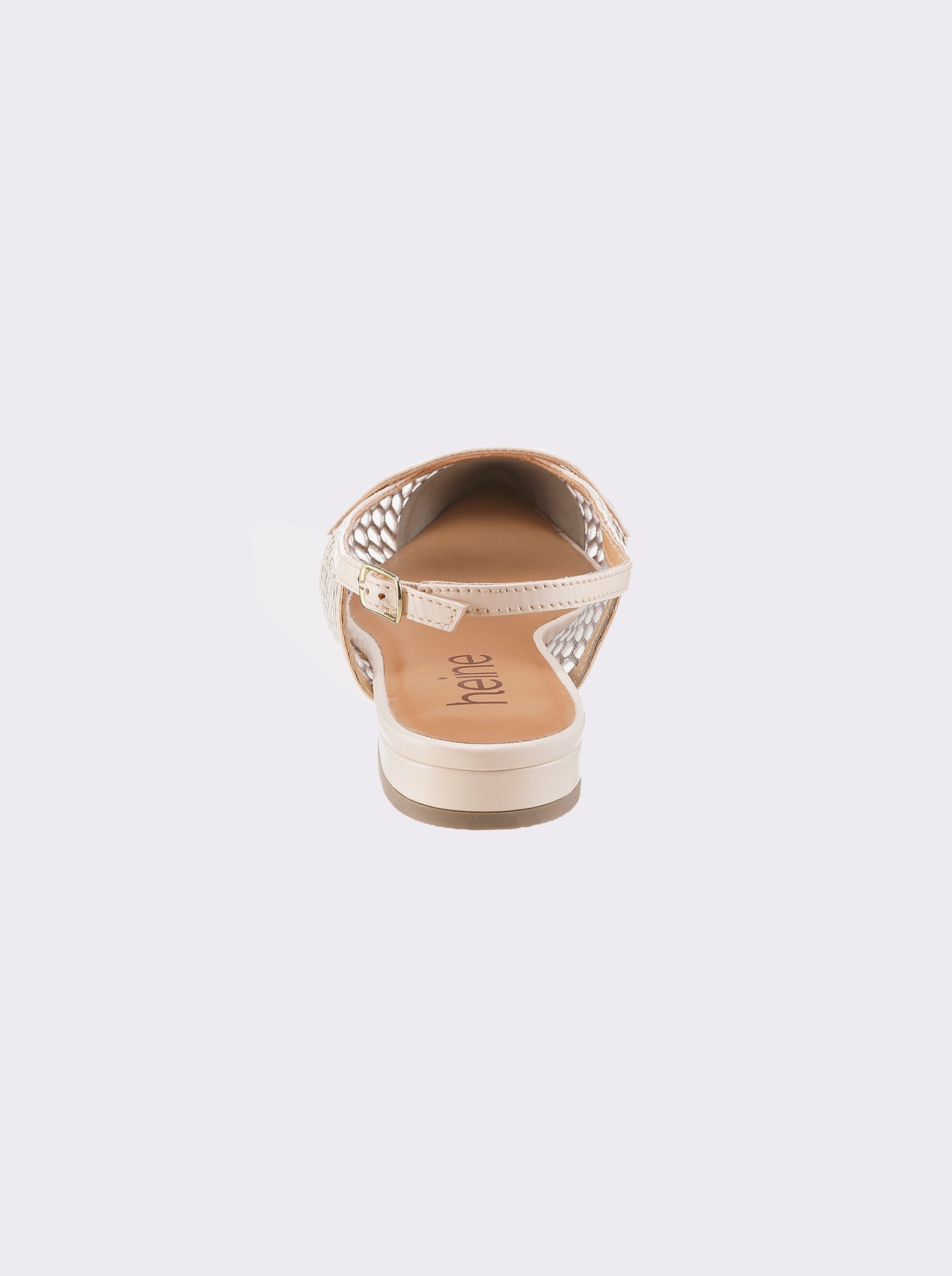 heine Slingsandale mit Lasercut-Muster - creme