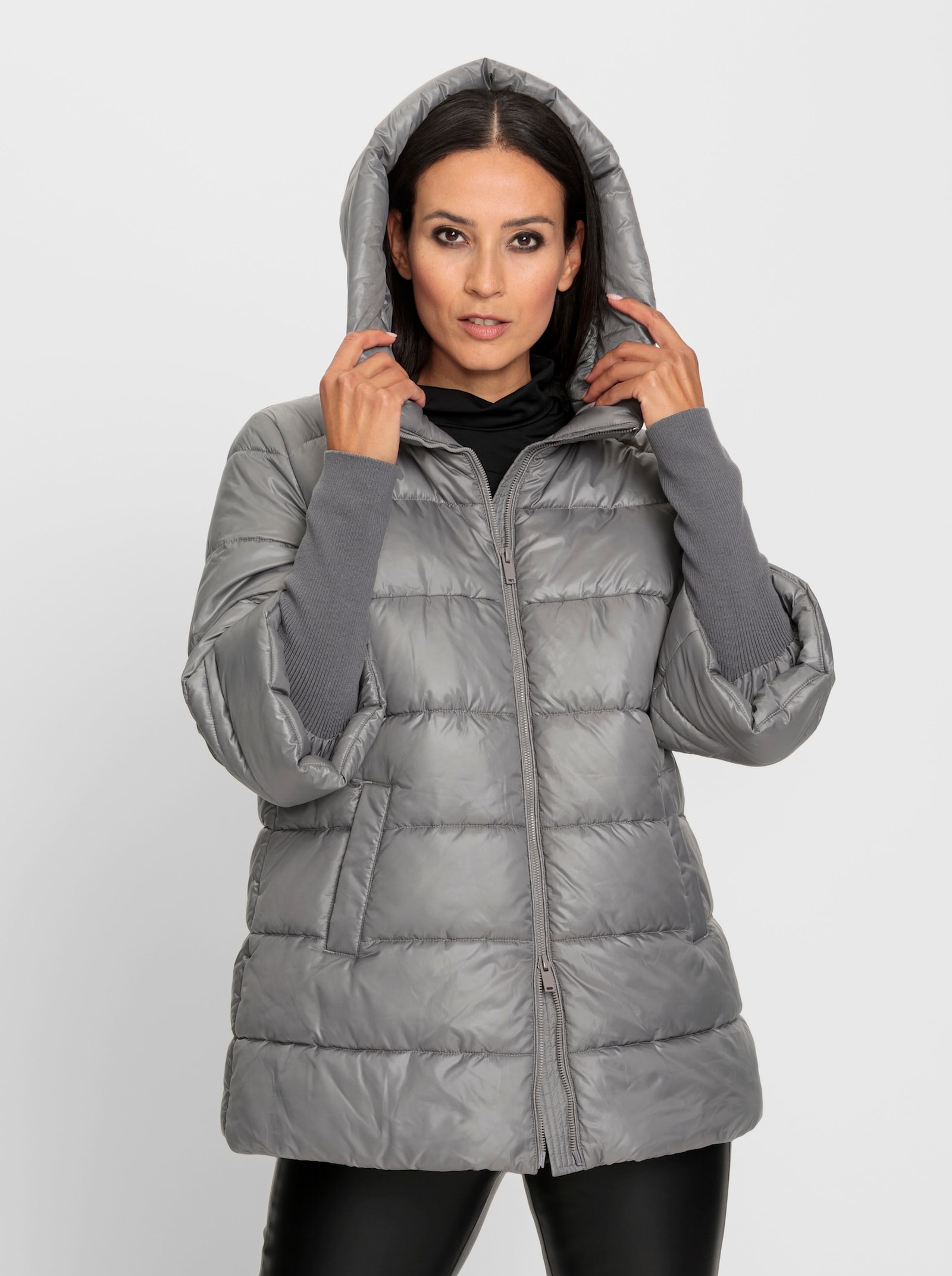 heine Steppjacke in 2-in-1-Optik - grau