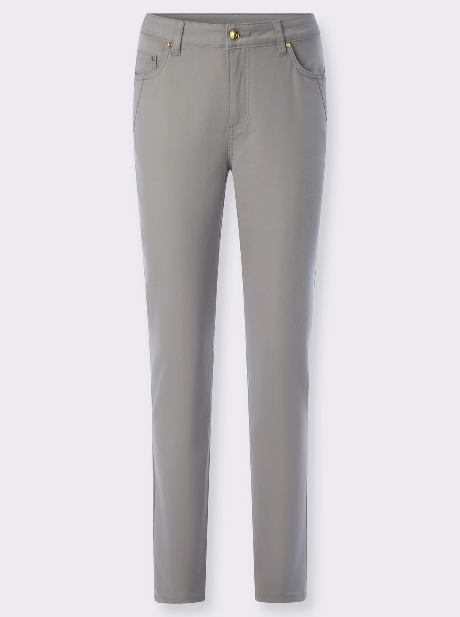 5-Pocket-Jeans mit Ziernähten - steingrau