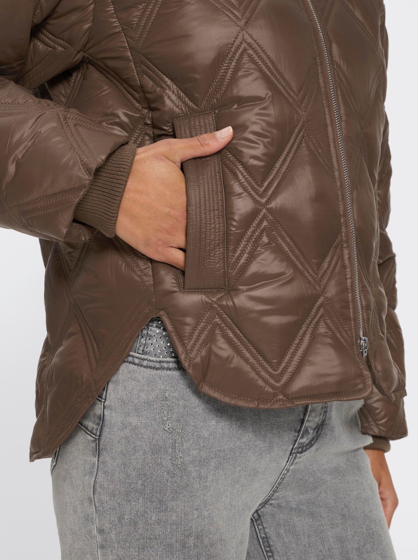 heine Steppjacke mit 2-Wege-Zipper - schoko