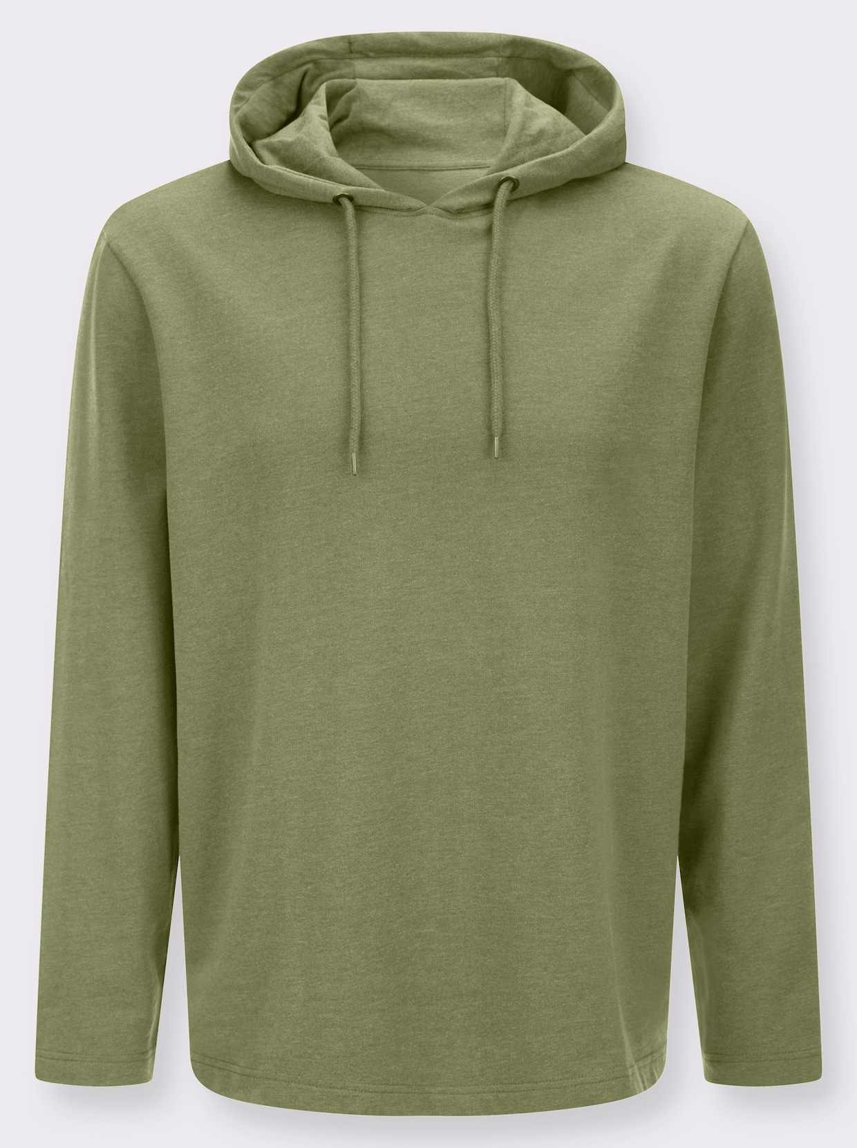 Mikina s kapucí a páskem na zavázání - rákosová-melír