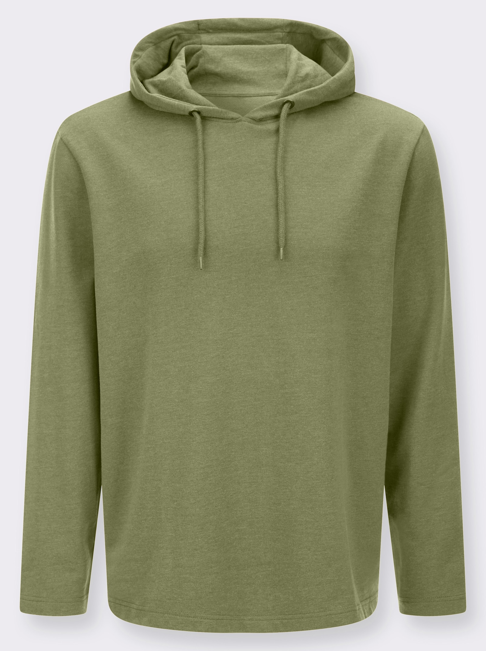 Mikina s kapucí a páskem na zavázání - rákosová-melír