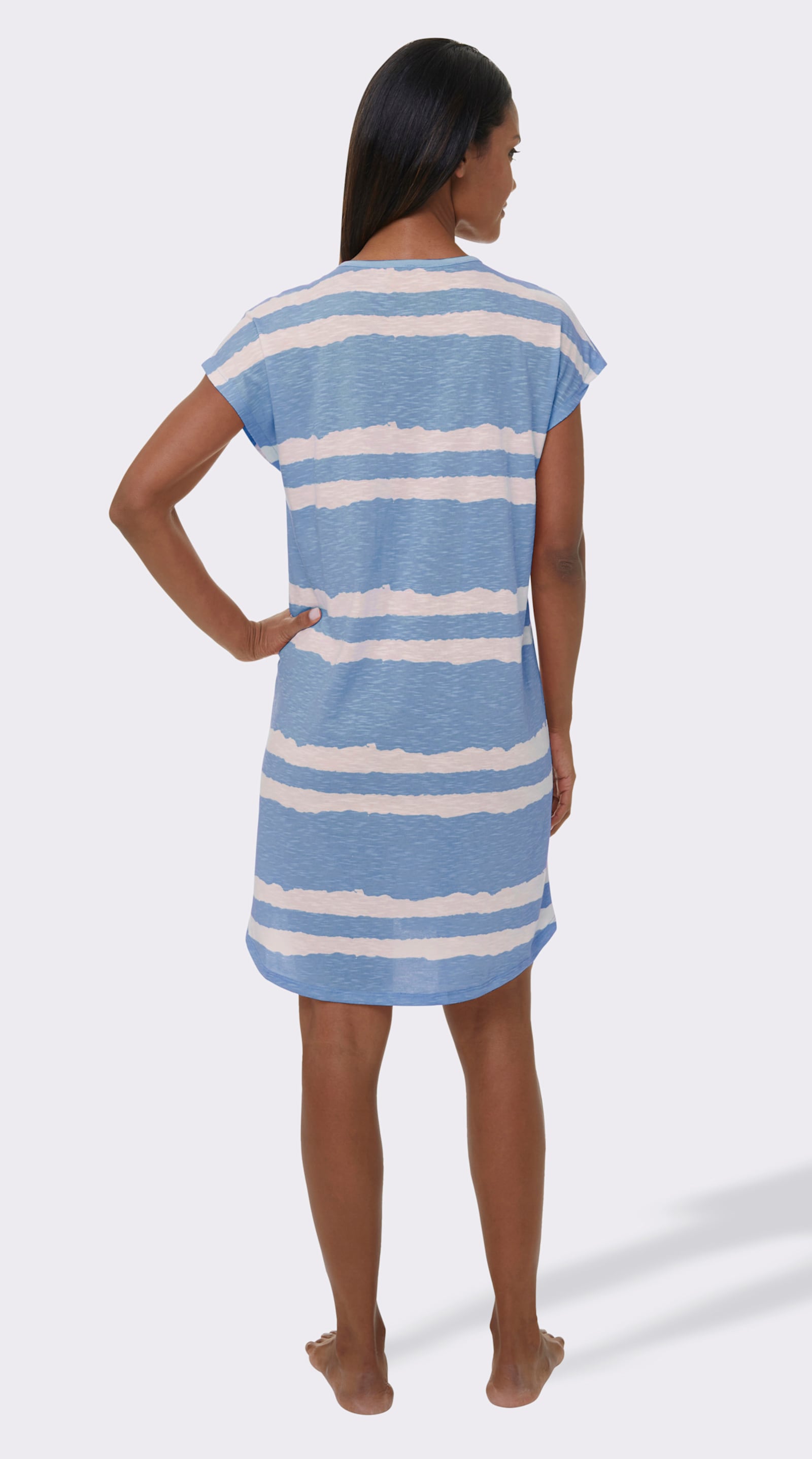 wäschepur Nočné košele, textúrovaný efekt - bledomodrá + marhuľová