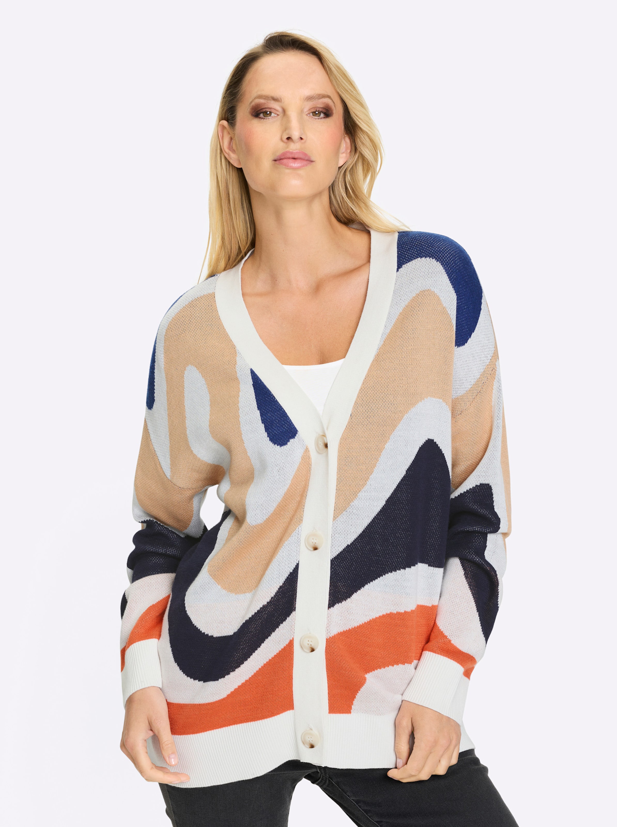 Jacquardstrickjacke