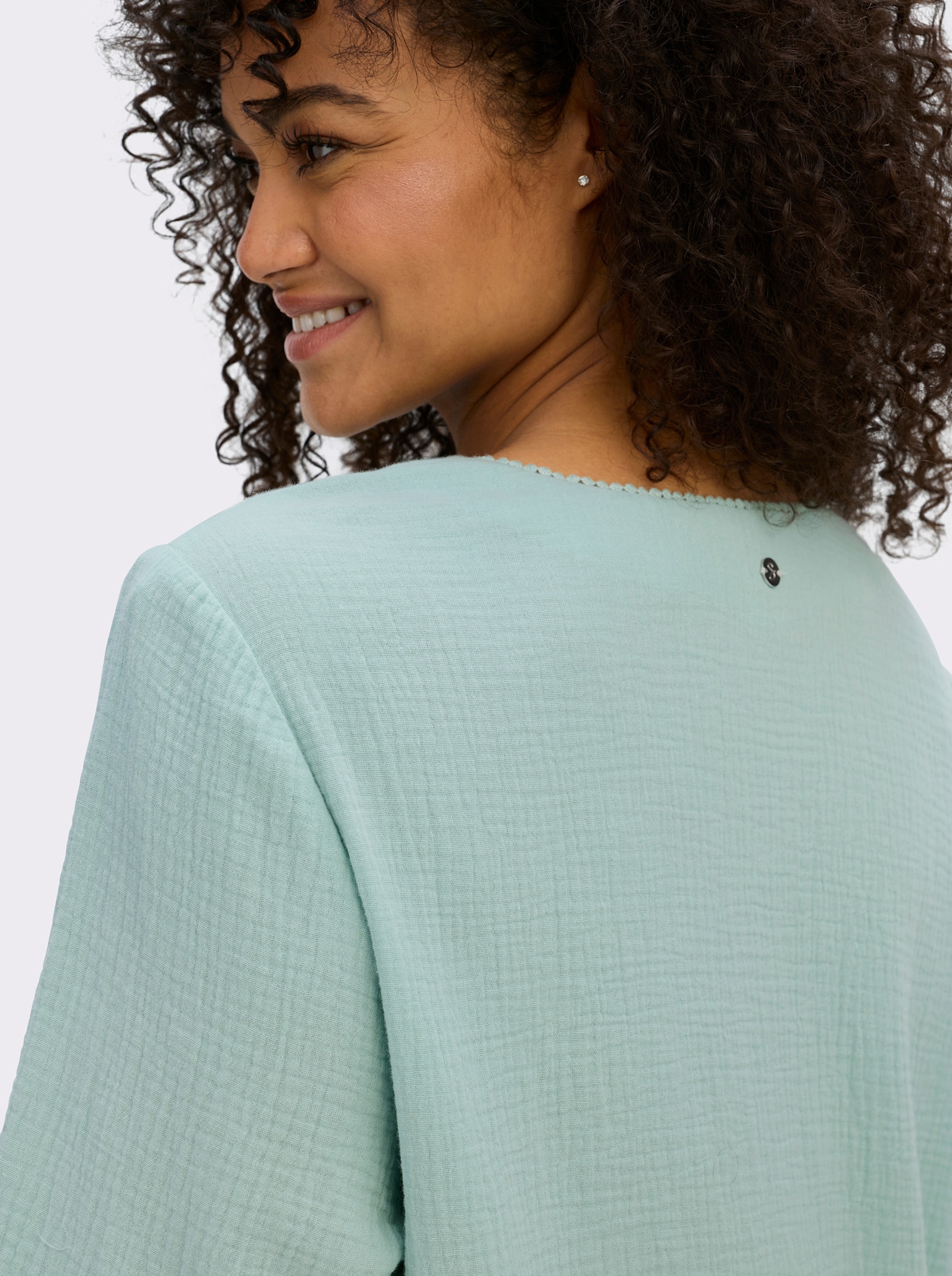 sheego Tunika aus Musselin, in A-Linie - kalkmint