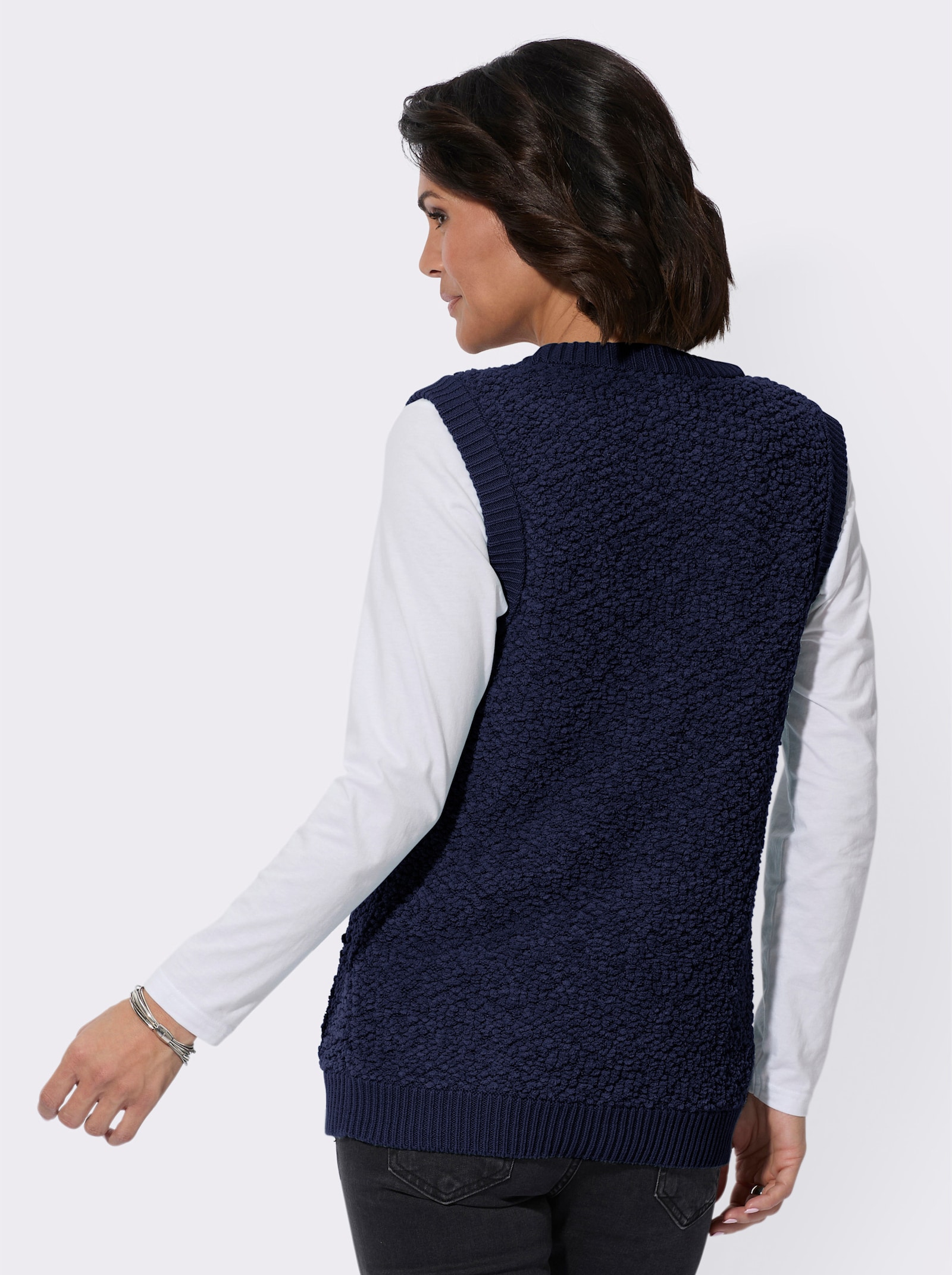 Strickweste flauschig weicher Qualität - marine