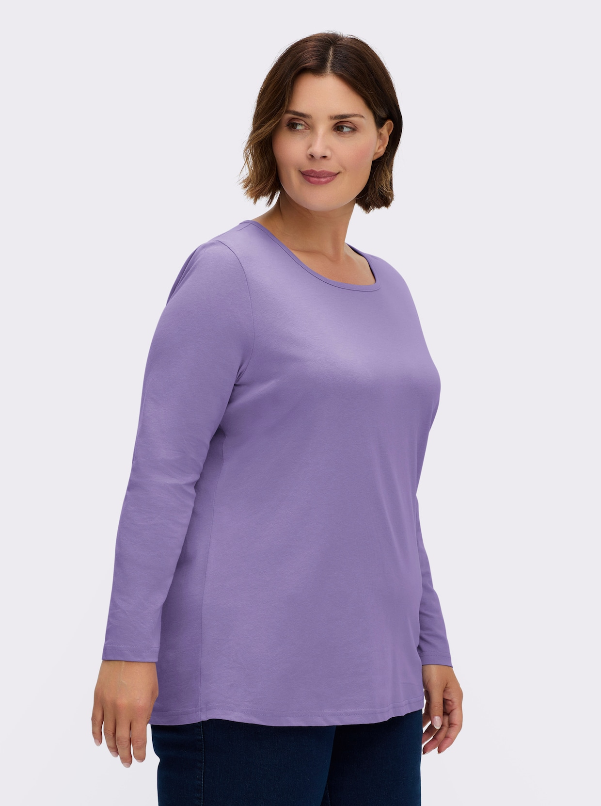 Langarmshirt in weiter Form - lavendel