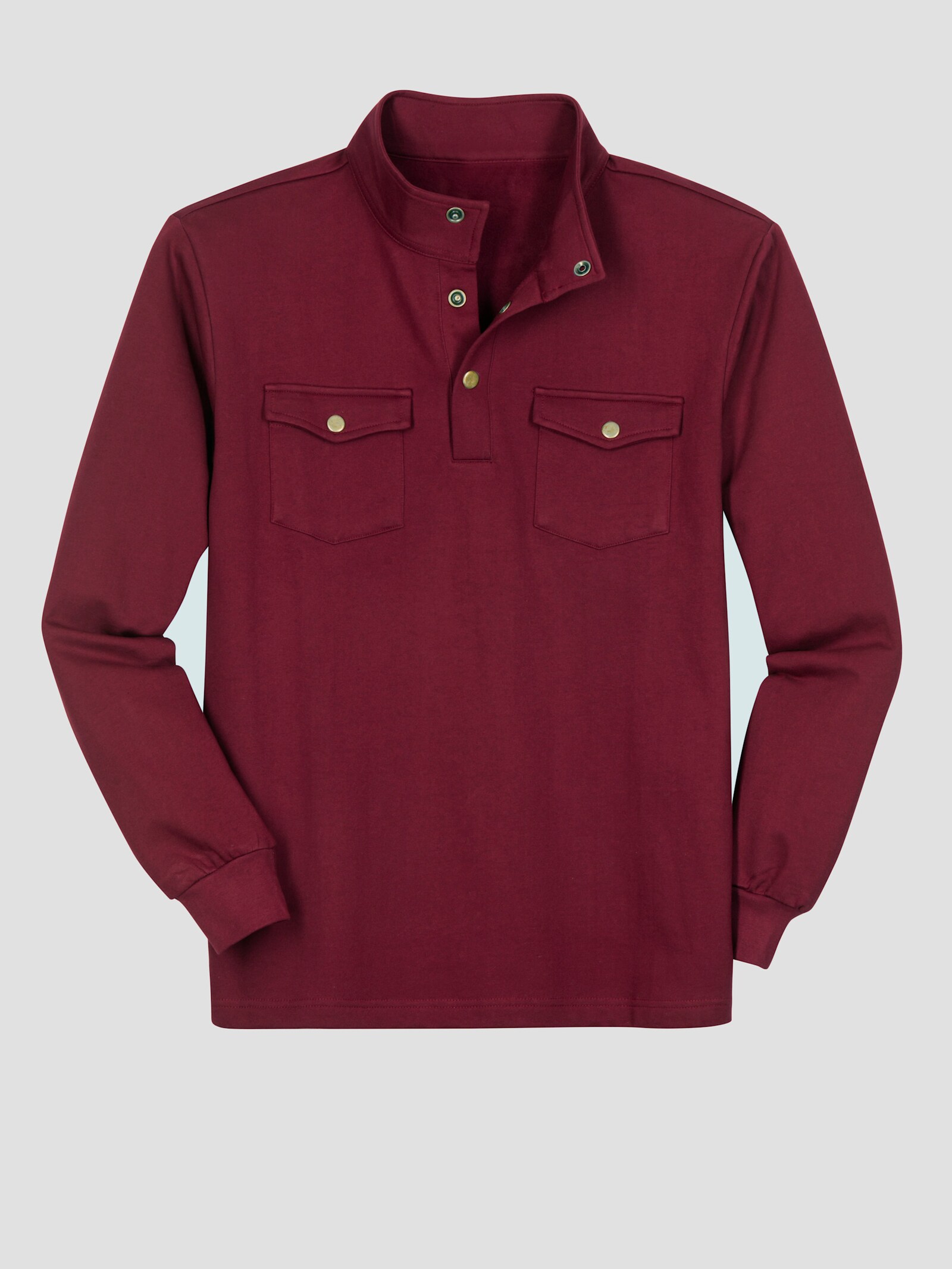 Sweatshirt mit Stehkragen - dunkelrot