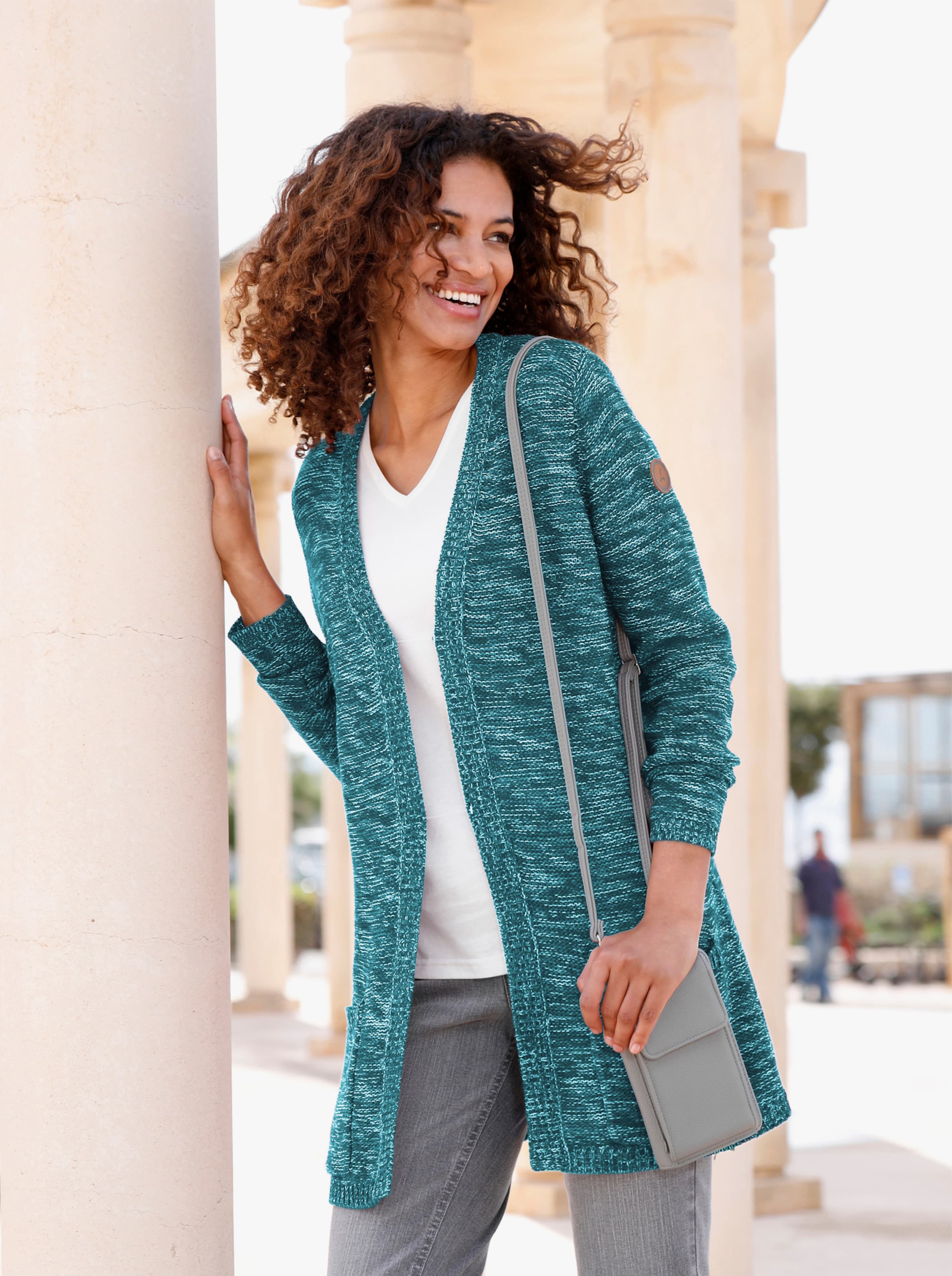 Strickjacke in petrol-meliert Witt