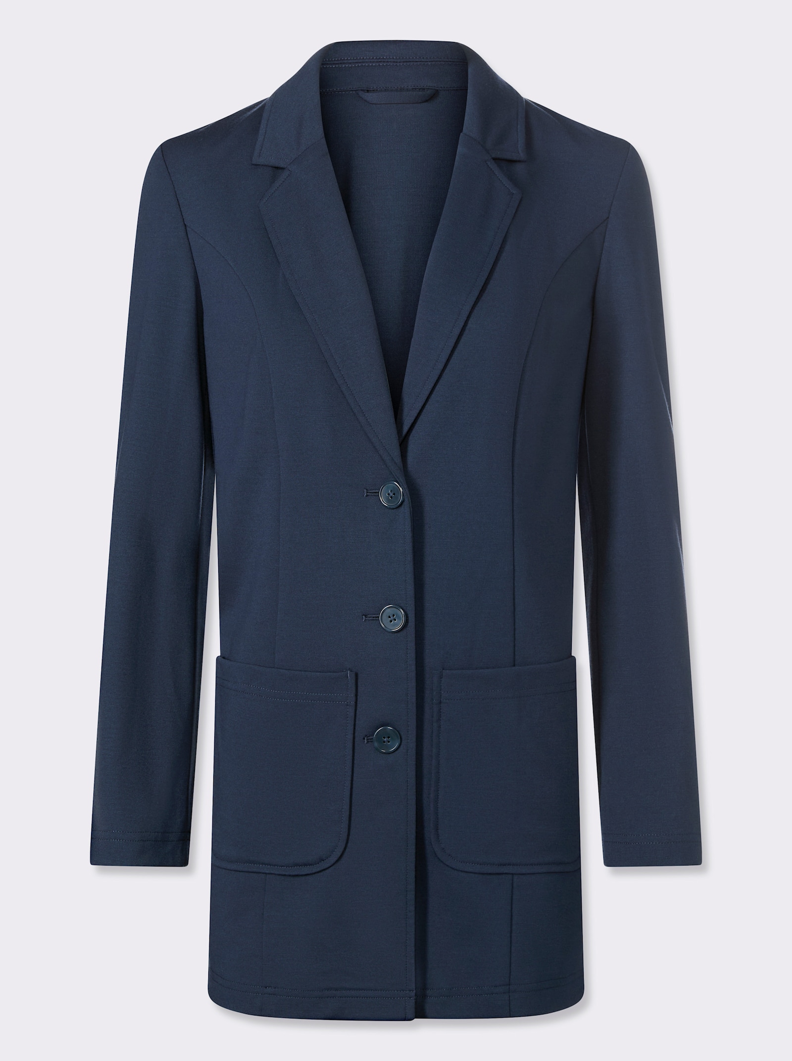 Blejzer, džersej, dlhý - tmavomodrá