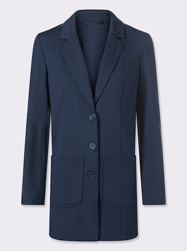  Jerseyblazer in Longform - dunkelblau