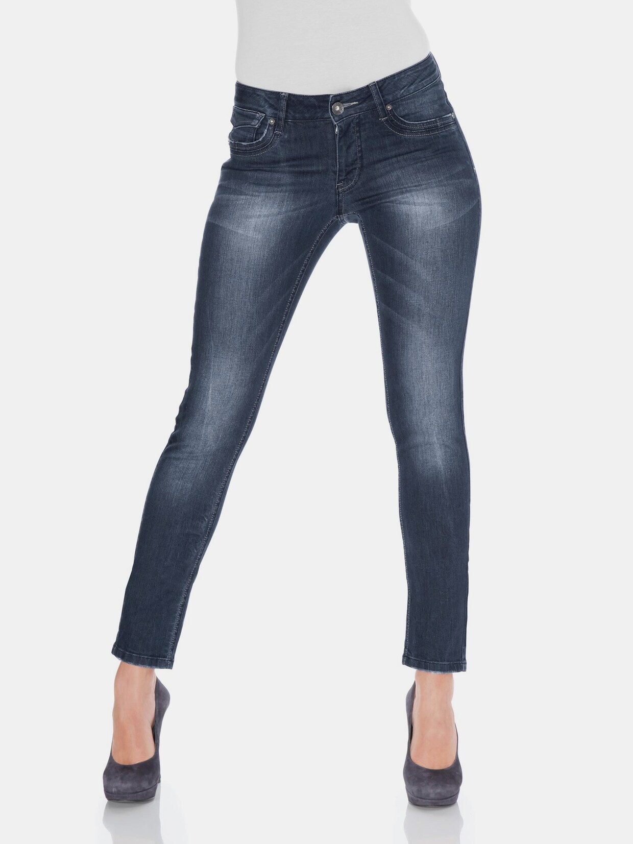 Linea Tesini 'Buik weg'-jeans - blue denim