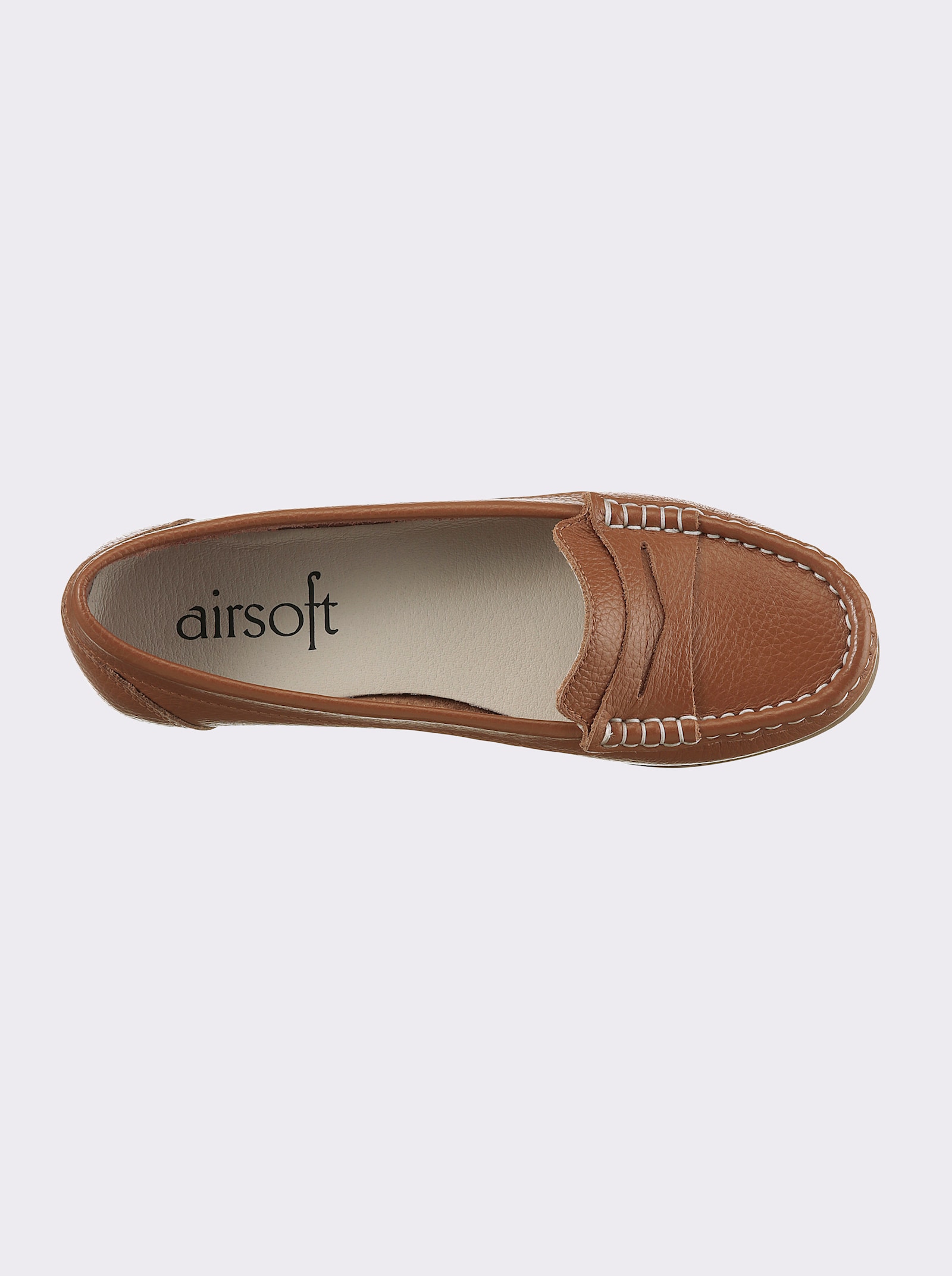 airsoft modern+ Slipper in Mokassin-Machart - cognac