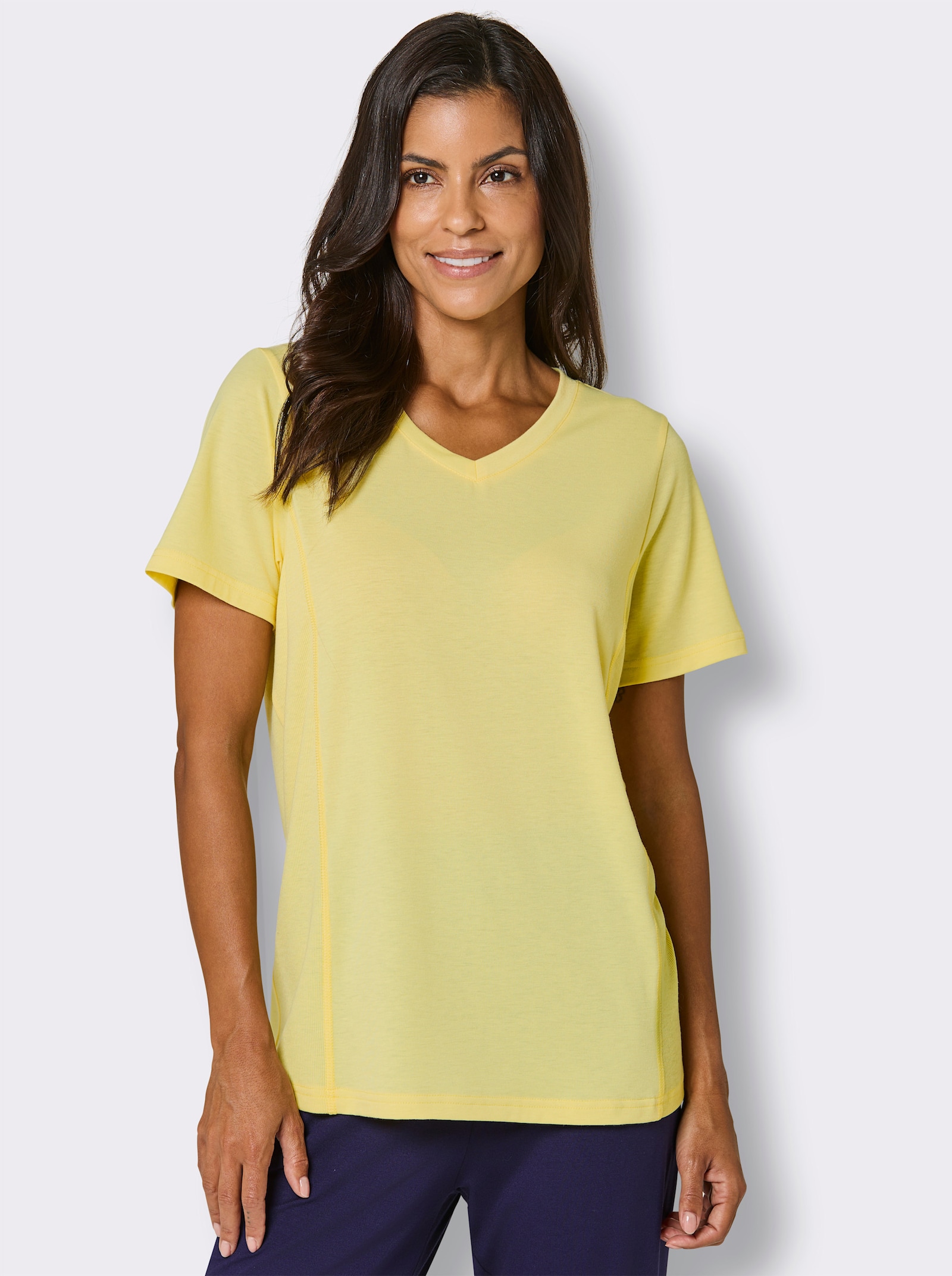 Catamaran Sports Funktionsshirt mit gerippten Einsätzen - zitrone