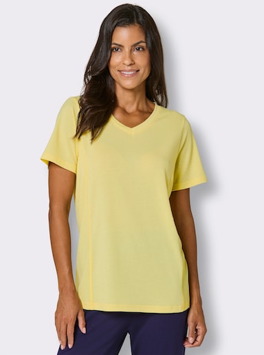 Catamaran Sports Funktionsshirt mit gerippten Einsätzen - zitrone