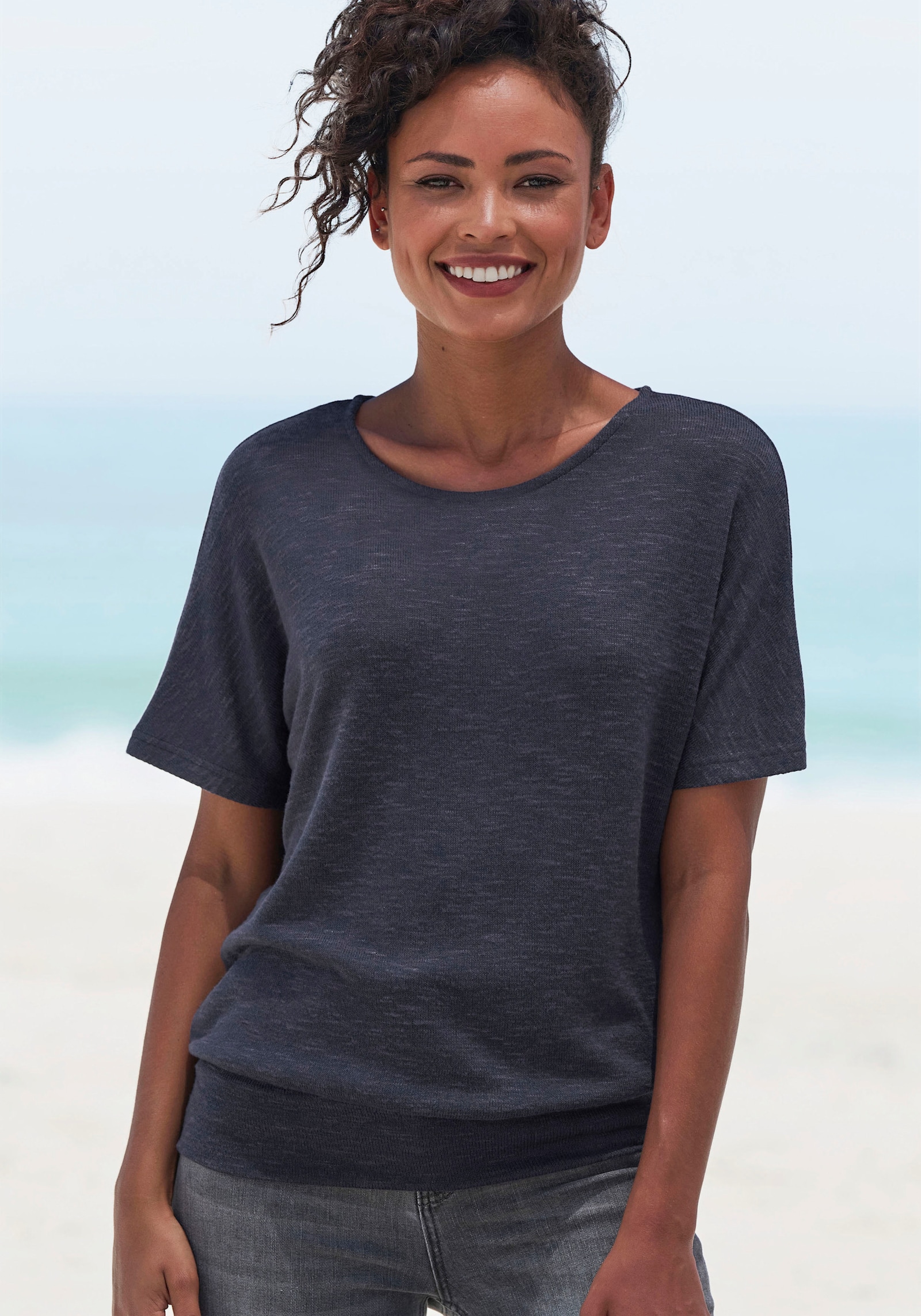 Vivance Kurzarmshirt - korallenrot, navy