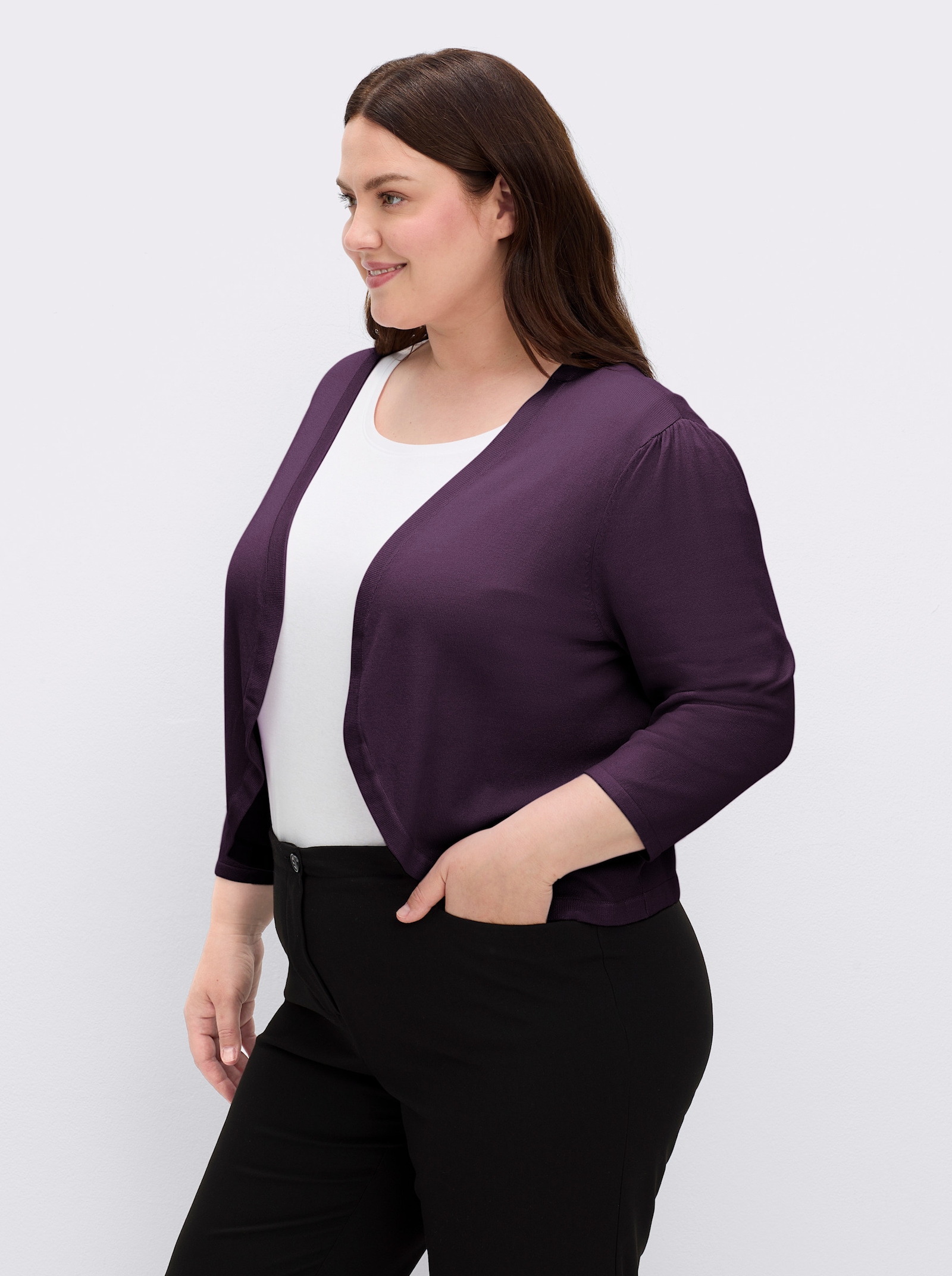 Bolero in Feinstrick-Qualität - traube