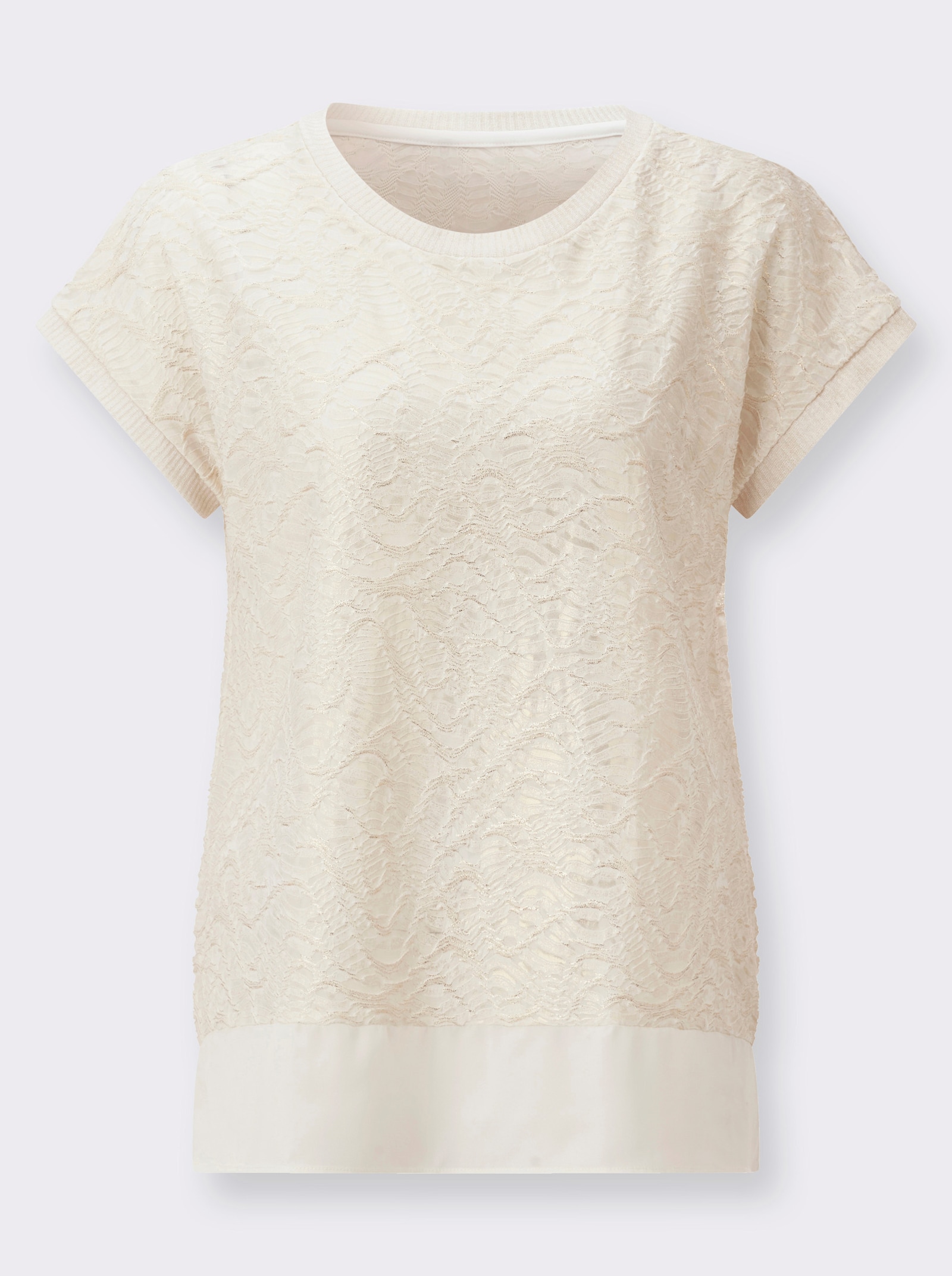 Longshirt im Lagenlook - champagner-goldfarben