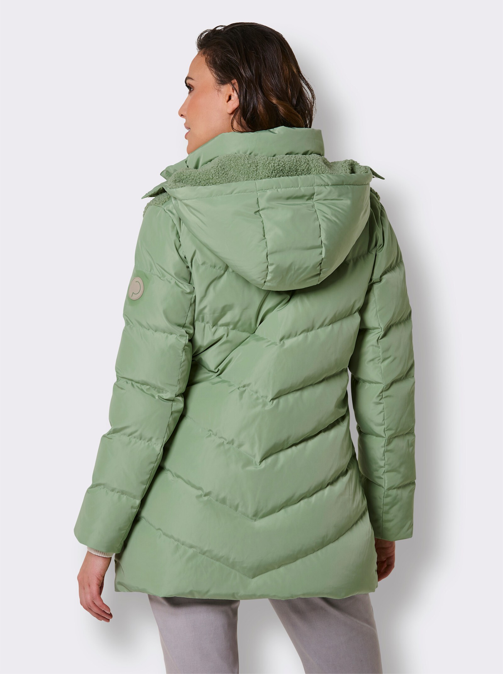 CREATION L PREMIUM Daunenjacke mit Teddyfleece - eucalyptus
