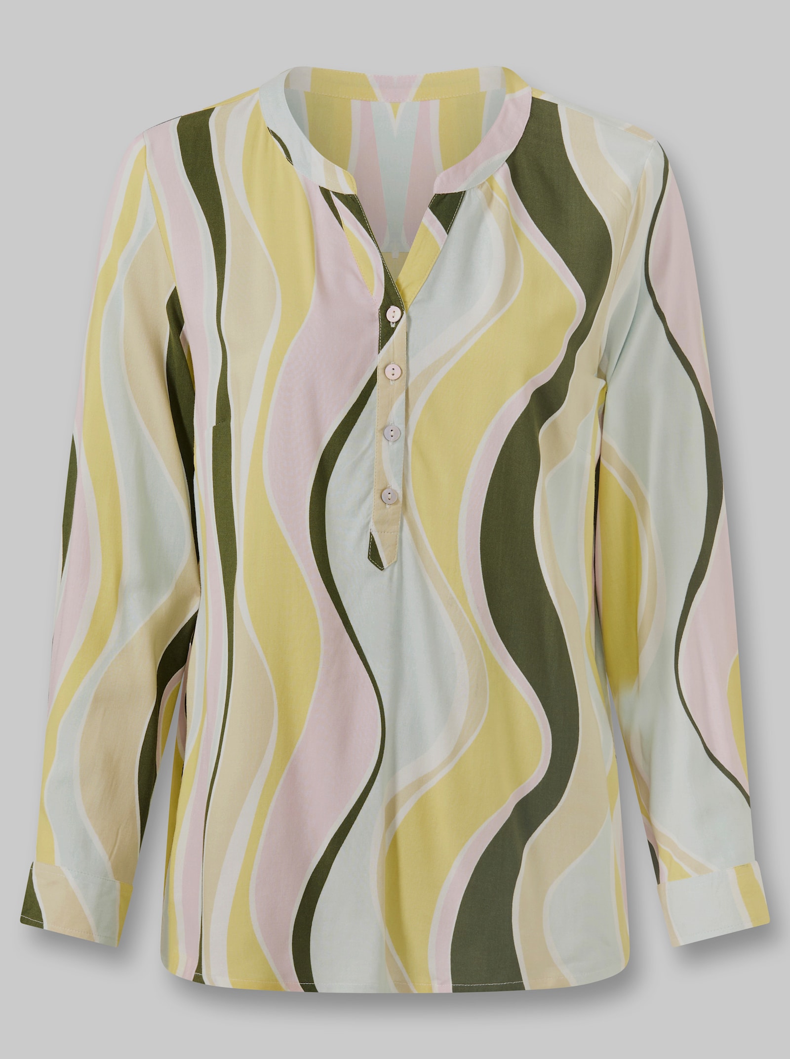 heine Schlupfbluse mit Druck-Dessin - kalkmint-sand-bedruckt