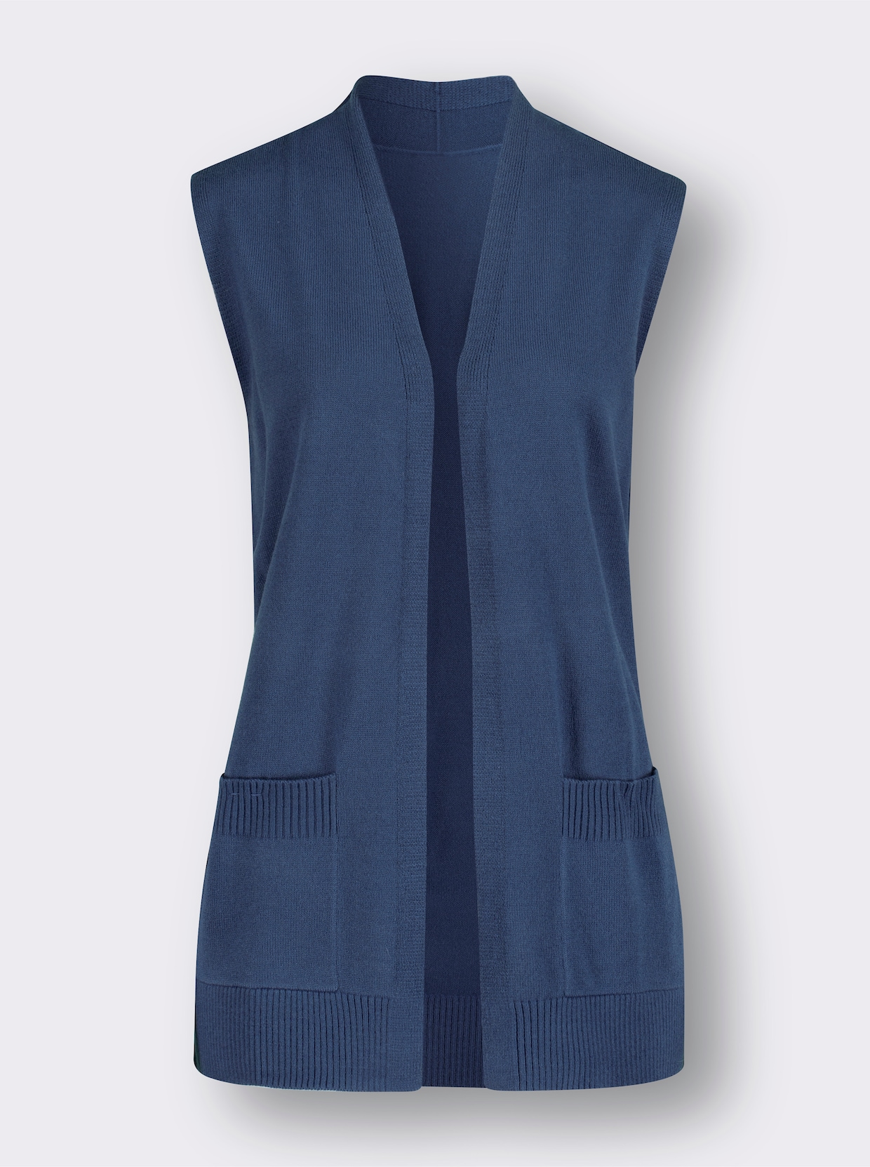 Pletená vesta - džínová modrá