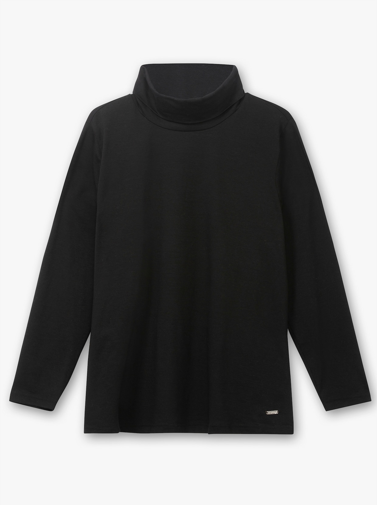 Rollkragenshirt mit langen Ärmeln - schwarz