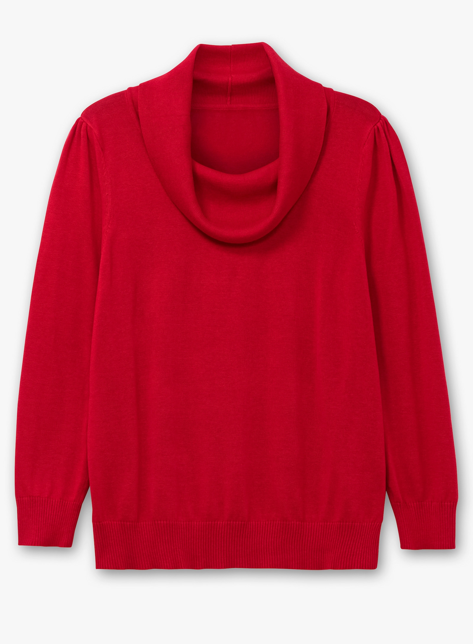 Wasserfallpullover im Baumwoll-Viskose-Mix - rot