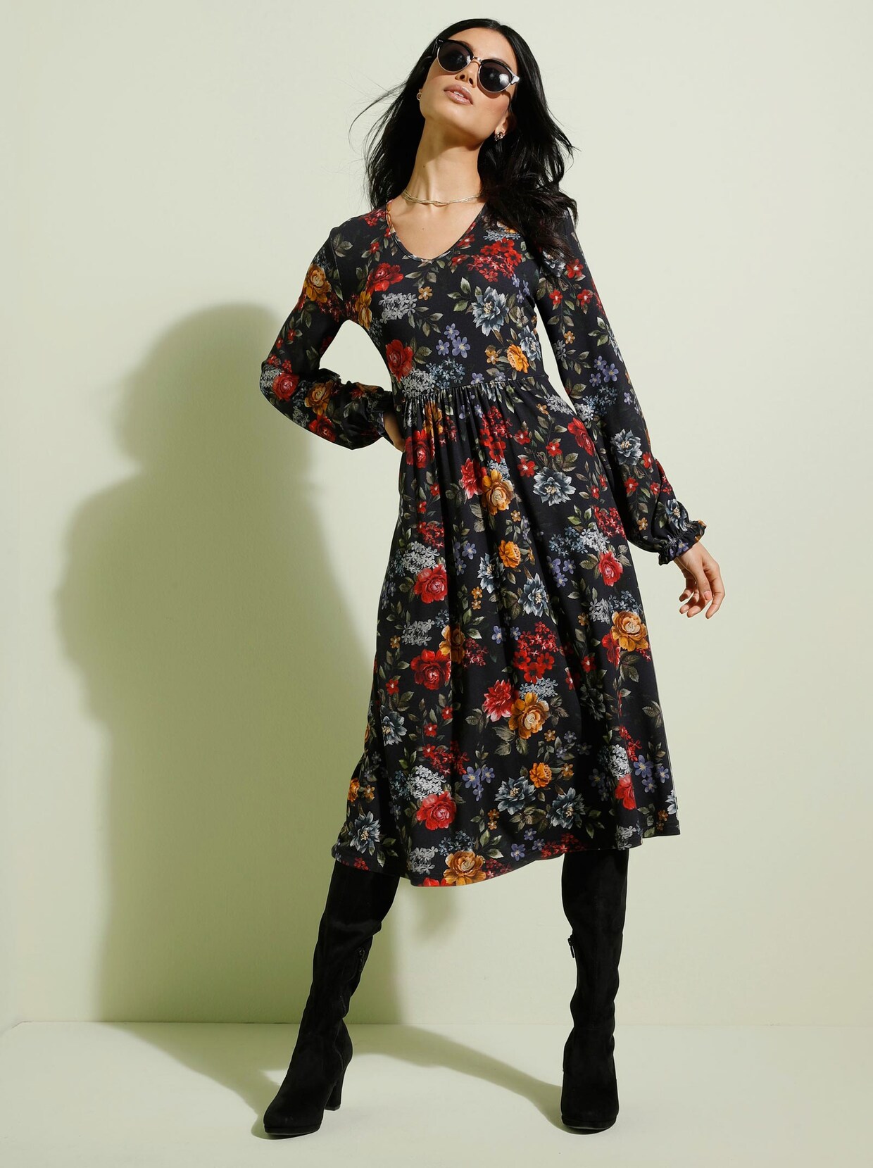 Druckkleid - bunt-bedruckt