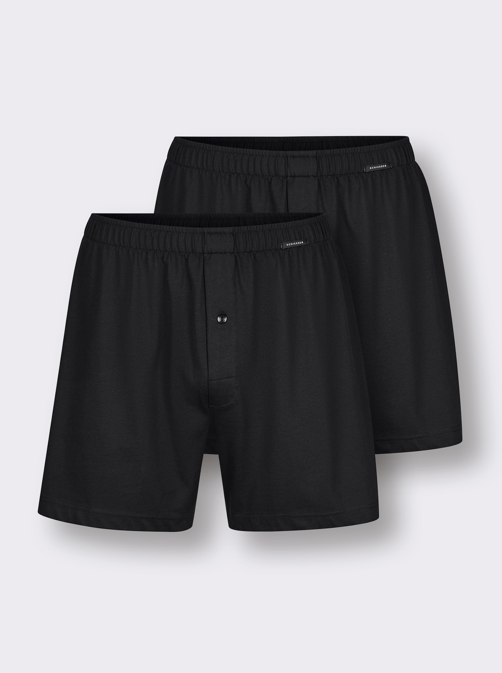 Schiesser Boxershorts mit Streifen - schwarz