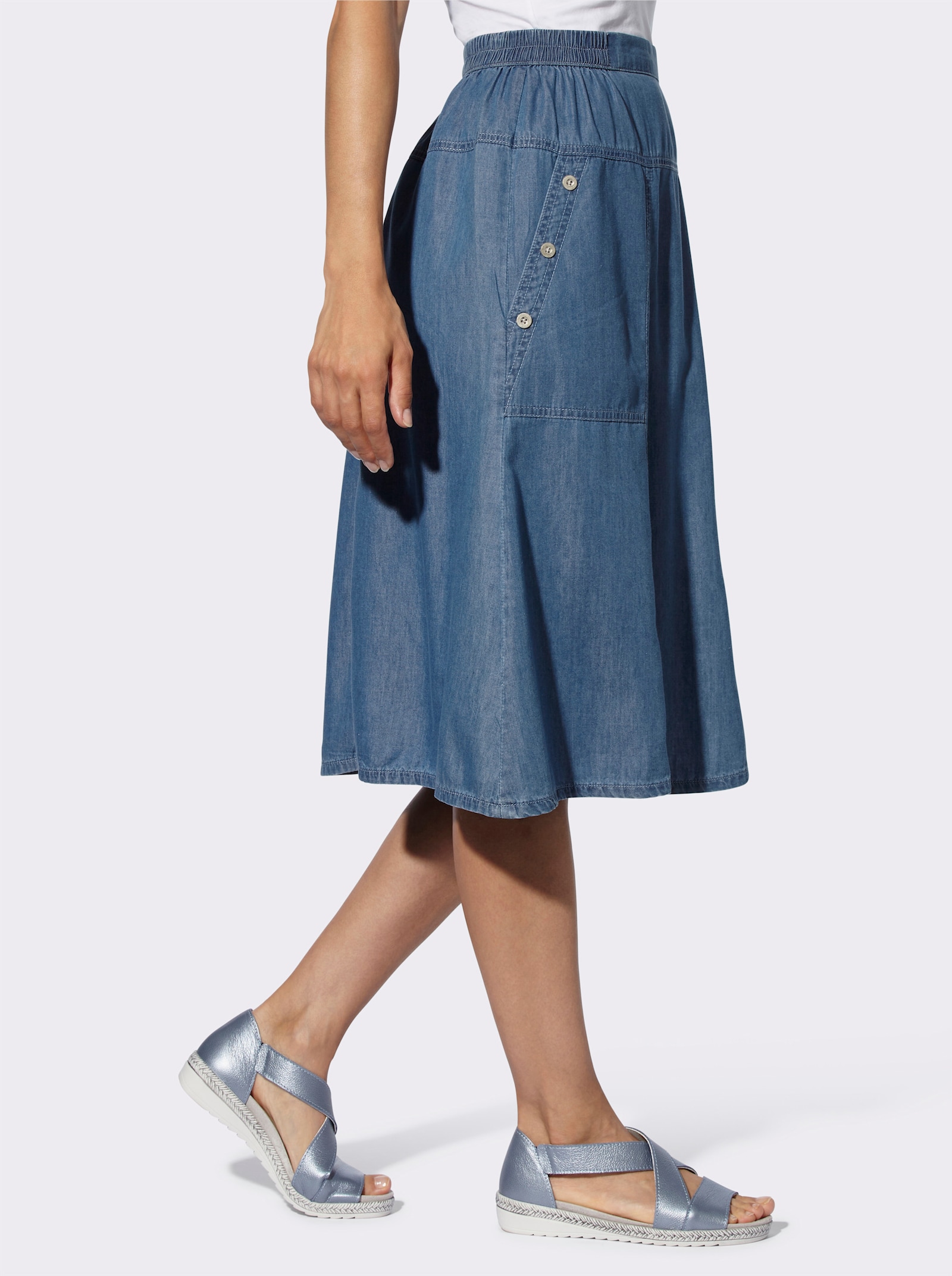 Jeansrock zum Reinschlüpfen - blue-bleached