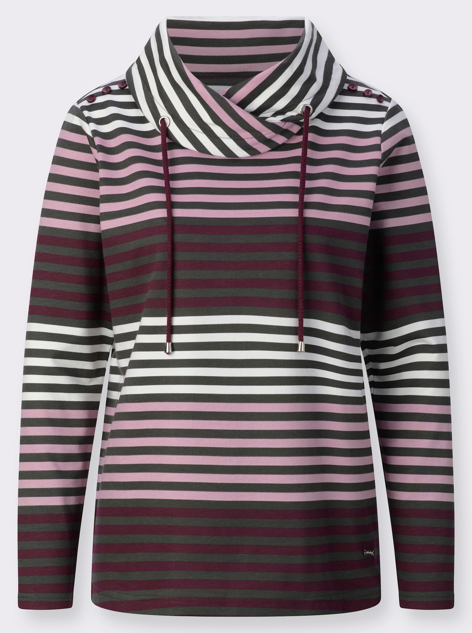 Colshirt met streeppatroon - bordeaux/mauve gestreept