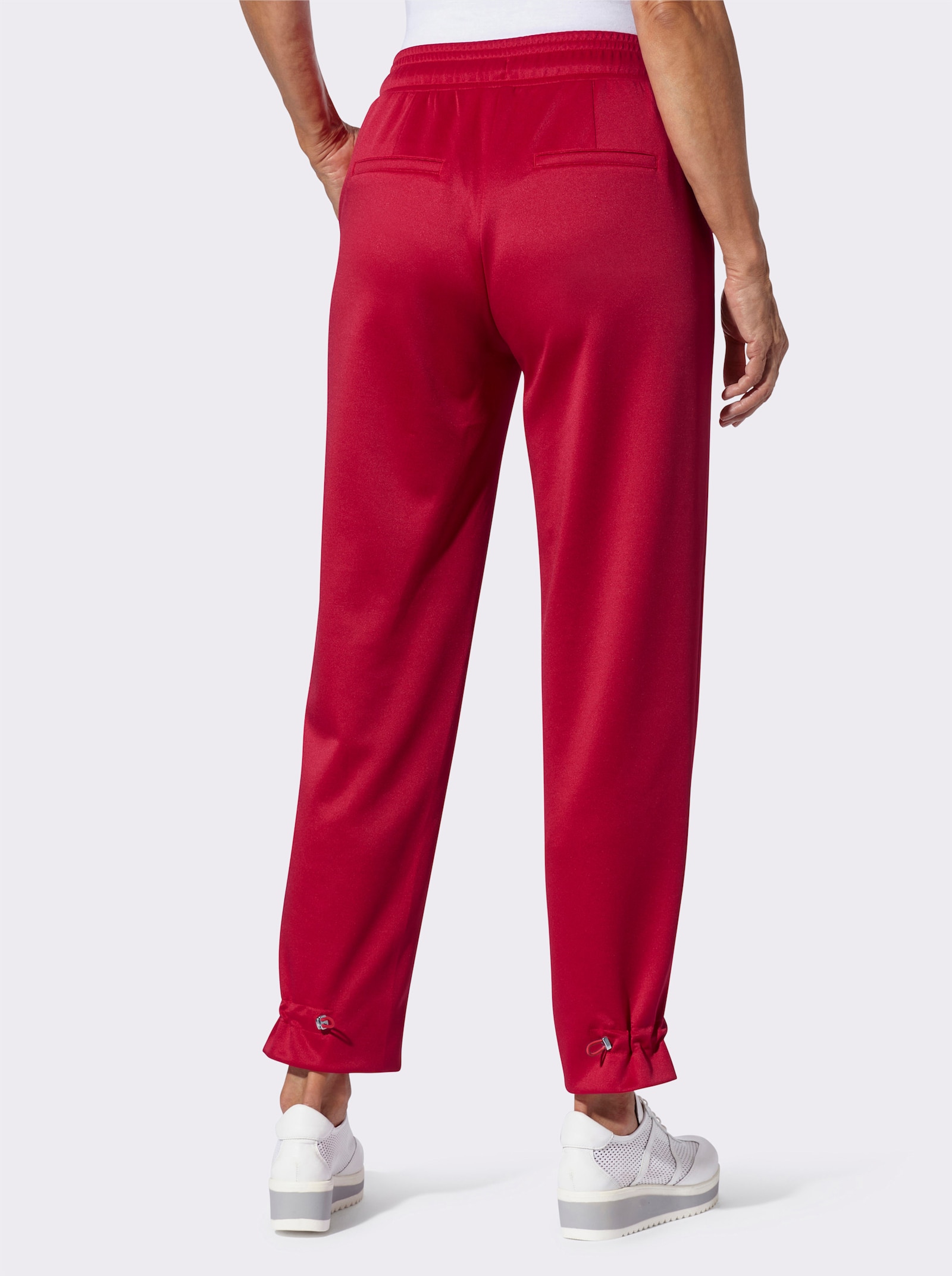 Jerseyhose mit verstellbarem Tunnelzug am Saum - rot