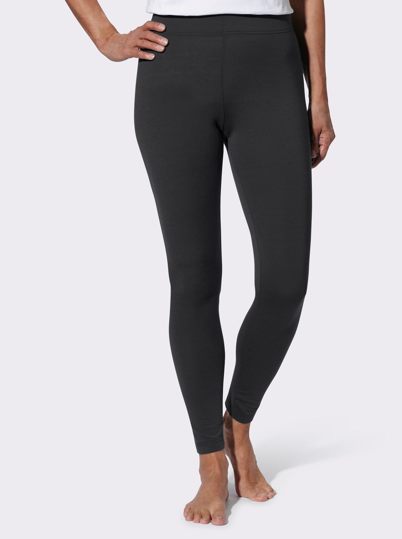 Leggings mit elastischem Bund - schwarz