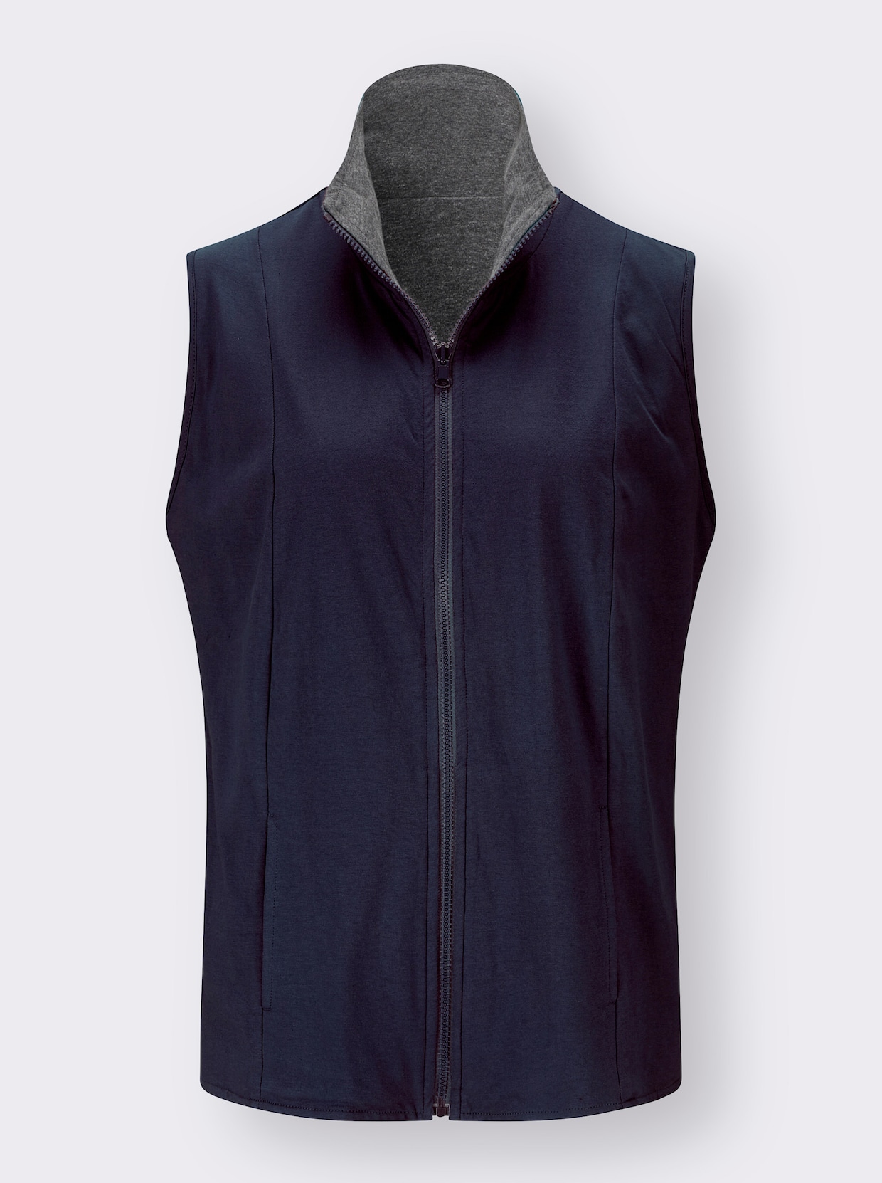 Oboustranná vesta - námořnická modrá-antracitová-melír