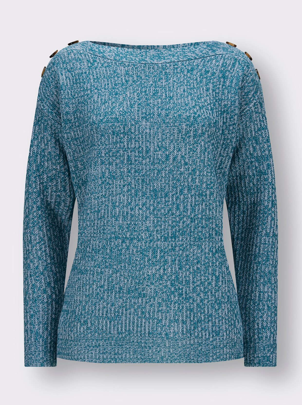 Pullover met lange mouwen - aquapetrol gemêleerd