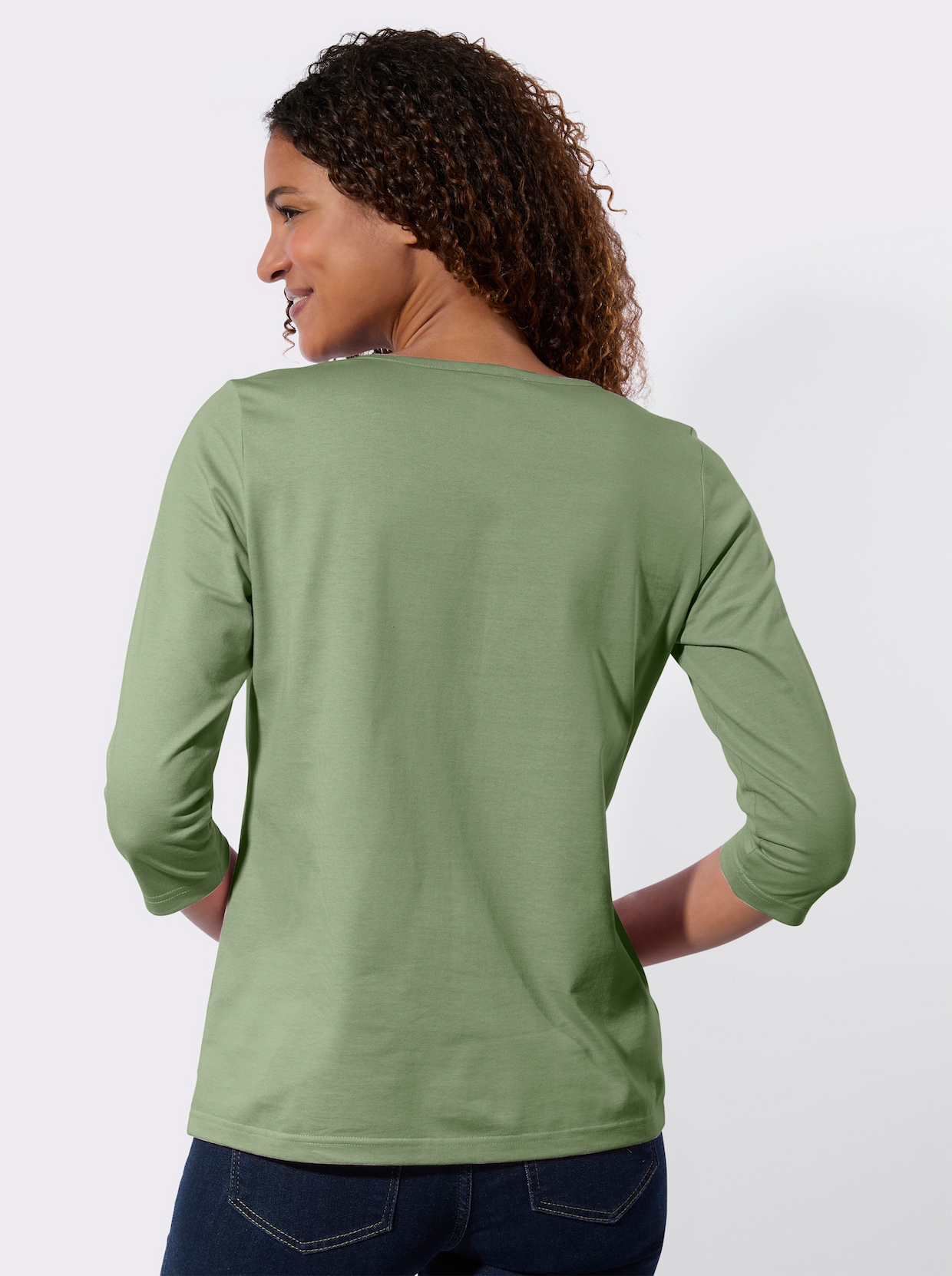 3/4-Arm-Shirt - eucalyptus + ecru
