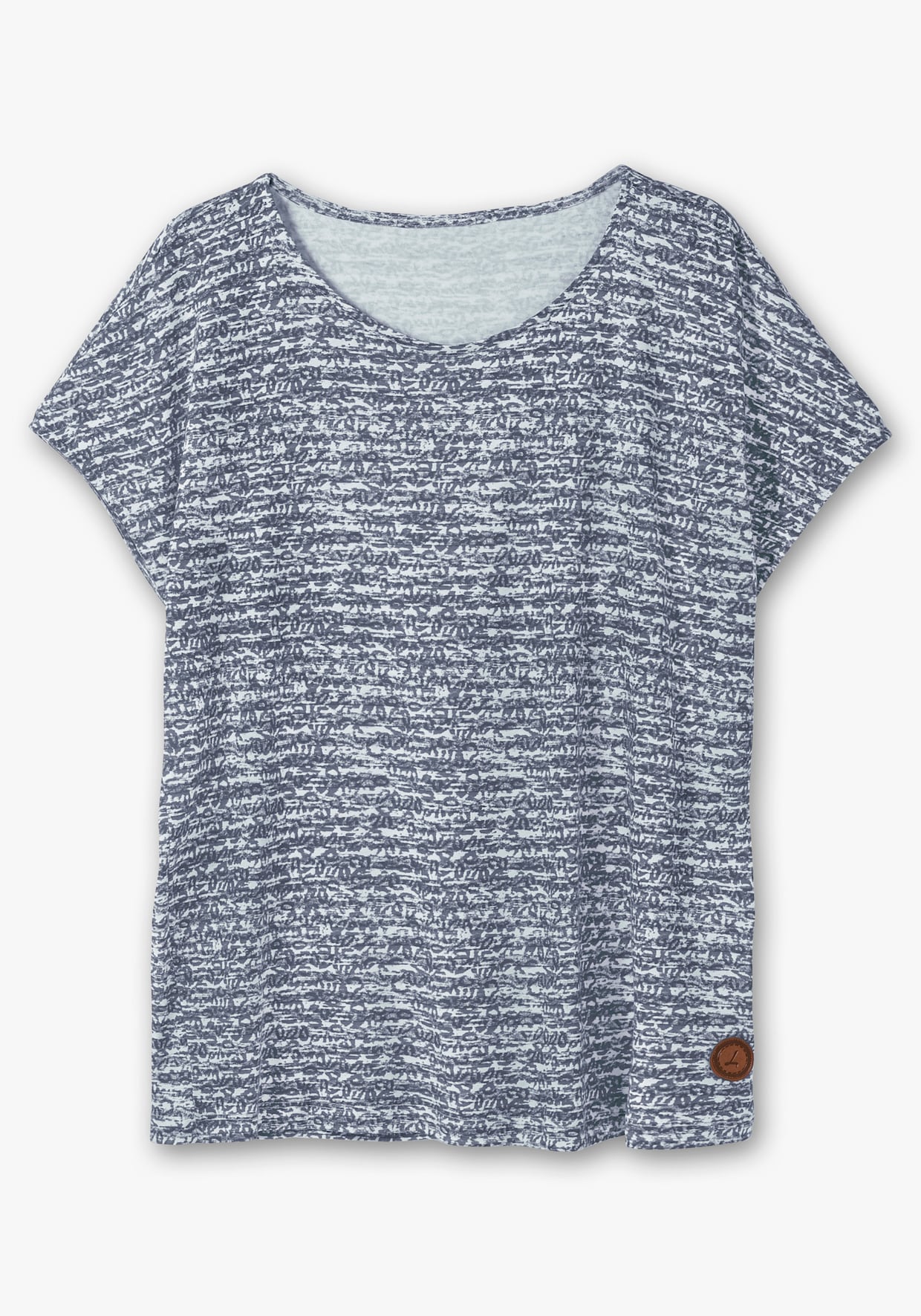 Rundhalsshirt - marine-ecru-geringelt