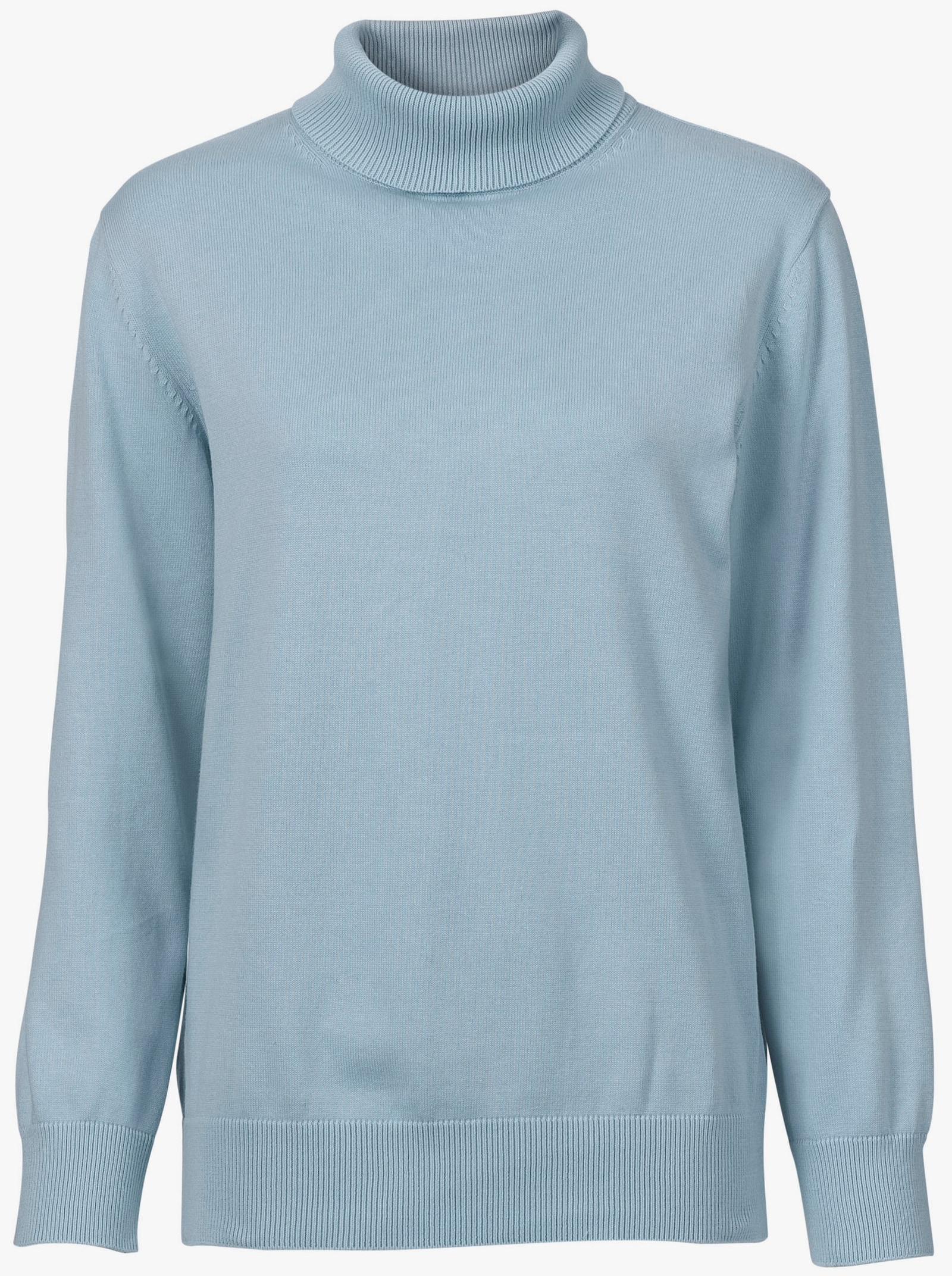 Pullover met rolkraag van puur katoen - bleu