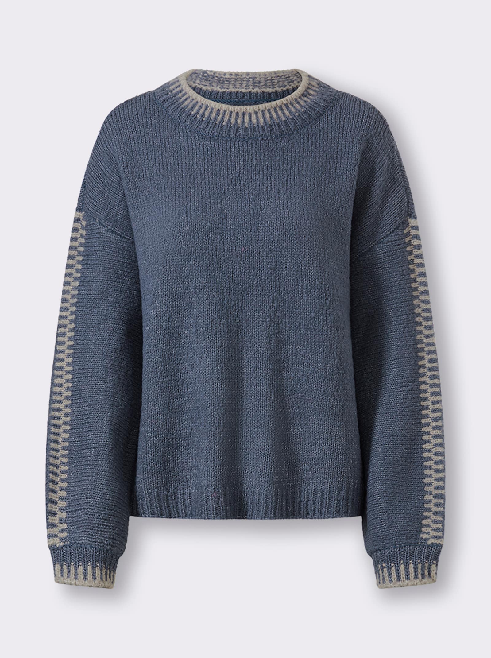 heine Strickpullover mit Kontrast-Details - rauchblau