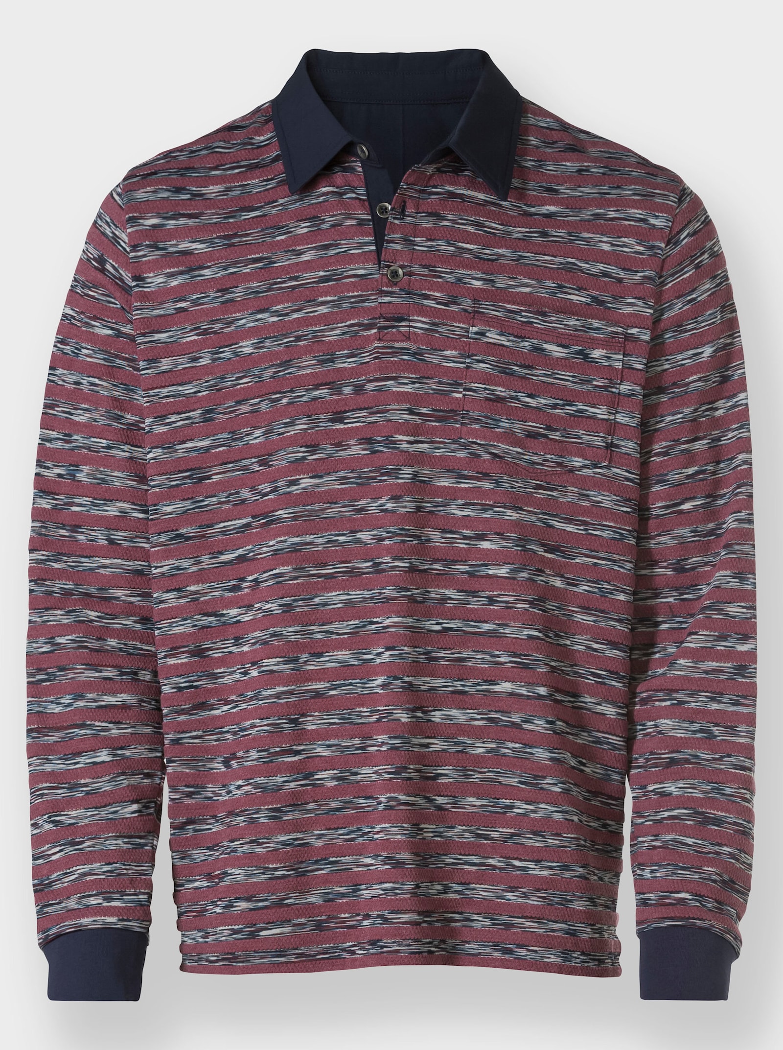 Marco Donati Langarm-Shirt - marine-bordeaux