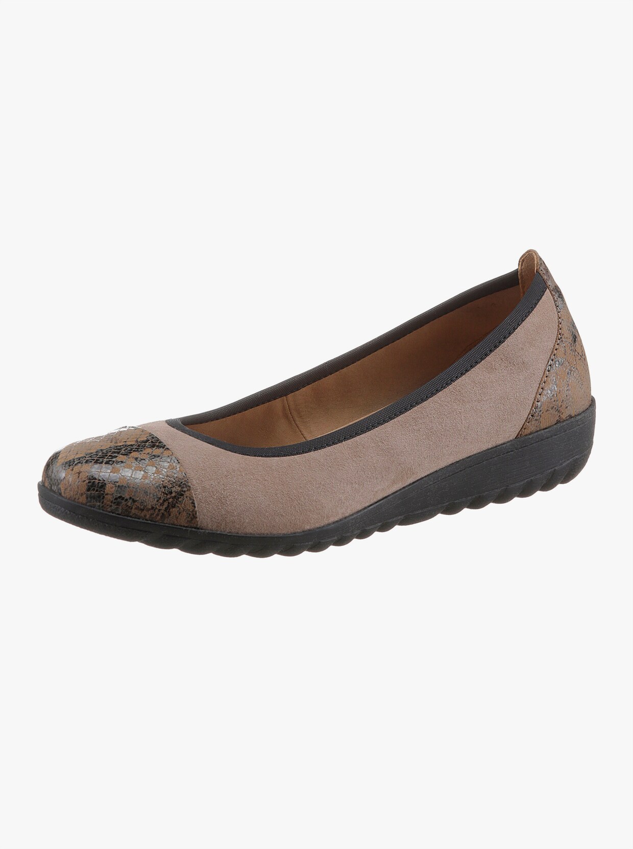 Caprice Baleríny - taupe-vzor