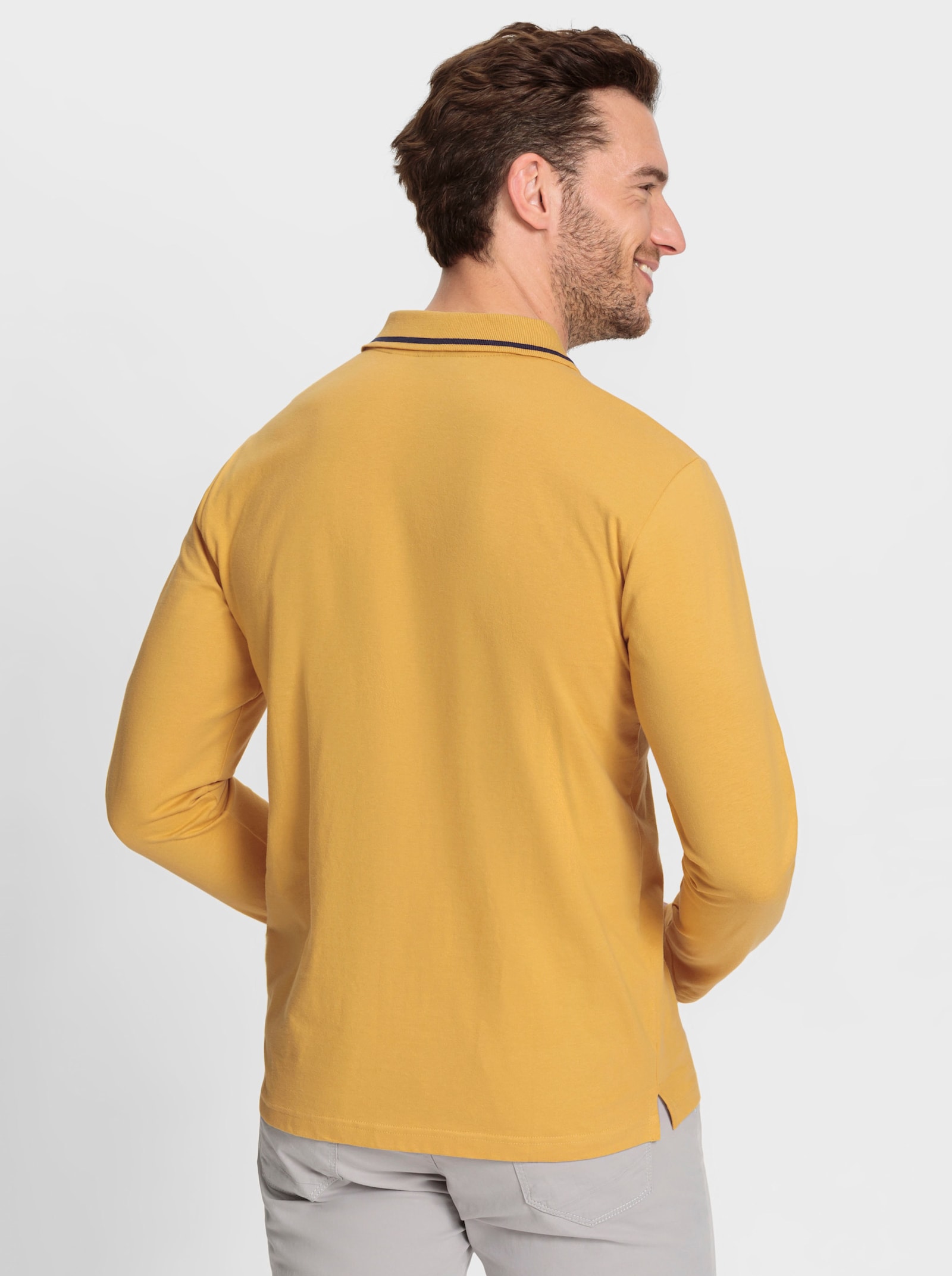 Catamaran Polokošeľa s dlhými rukávmi z bavlny - okrová