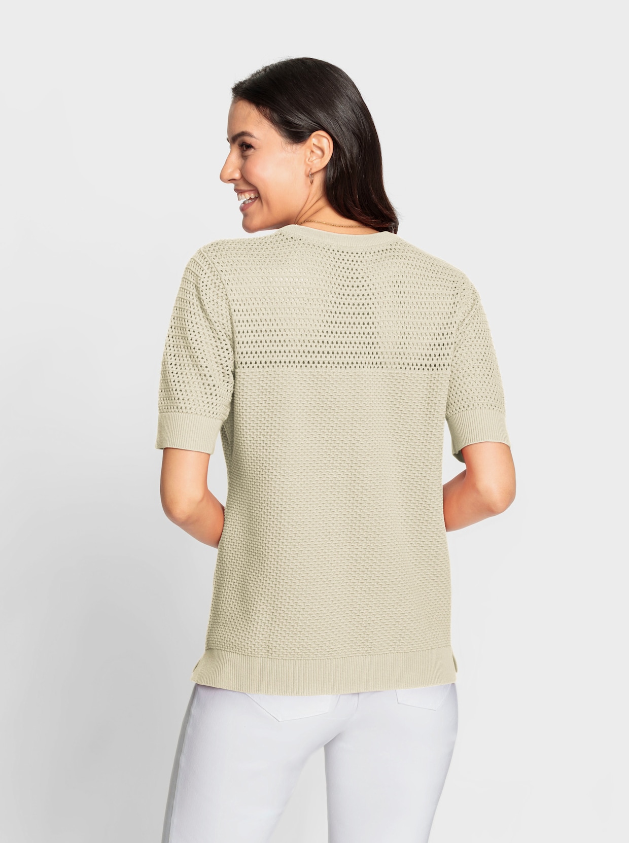 Pullover met korte mouwen - champagne