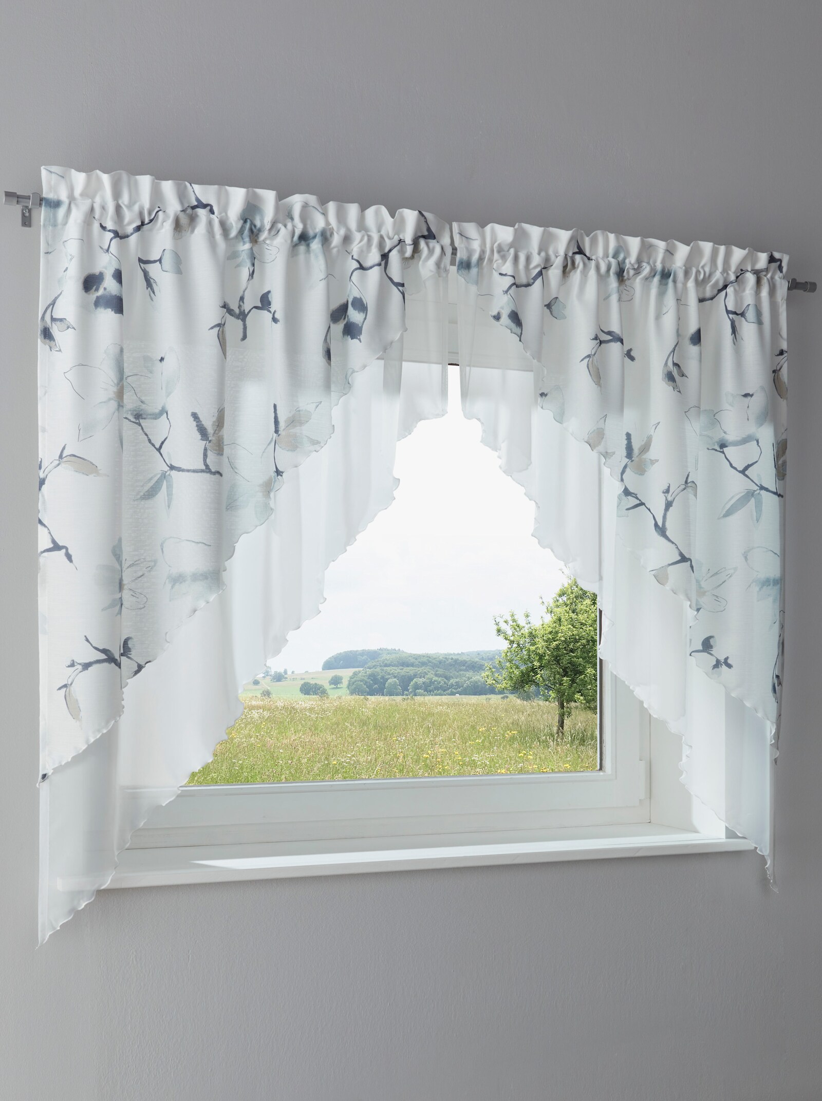 heine home Gardine - blau-weiß